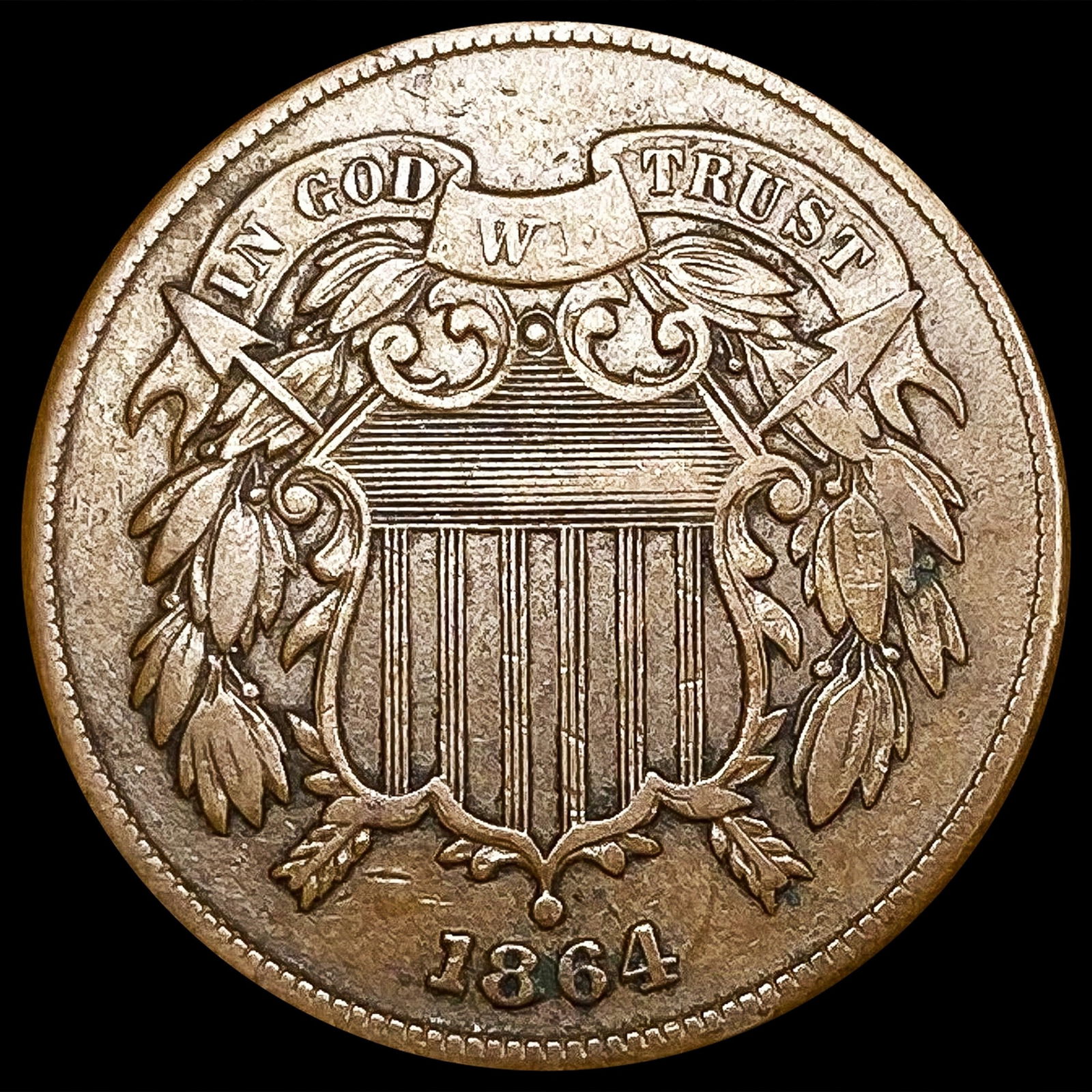 1864 Two Cent Piece LIGHTLY CIRCULATED (1 of 2)