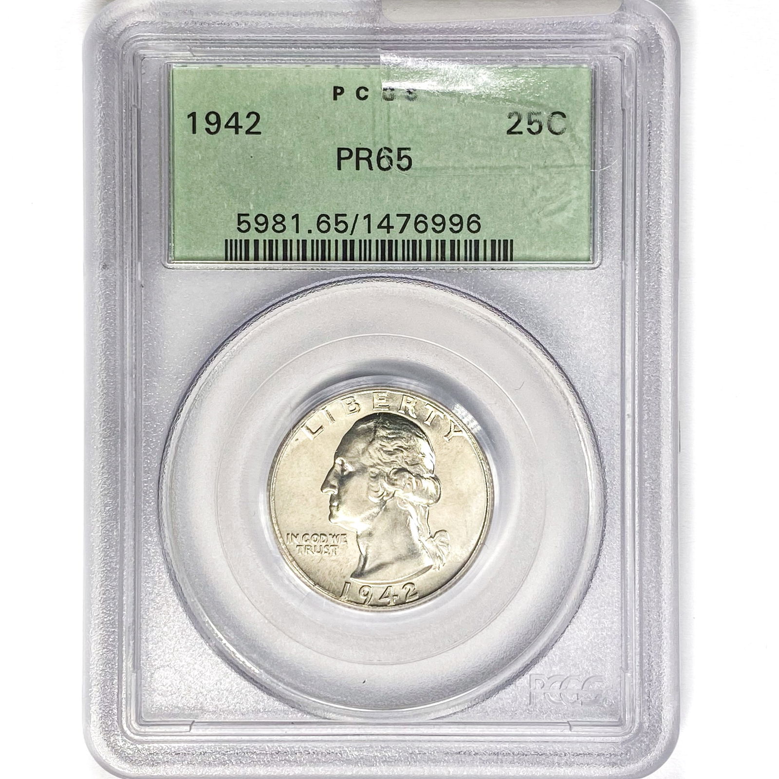1942 Washington Silver Quarter PCGS PR65 (1 of 2)