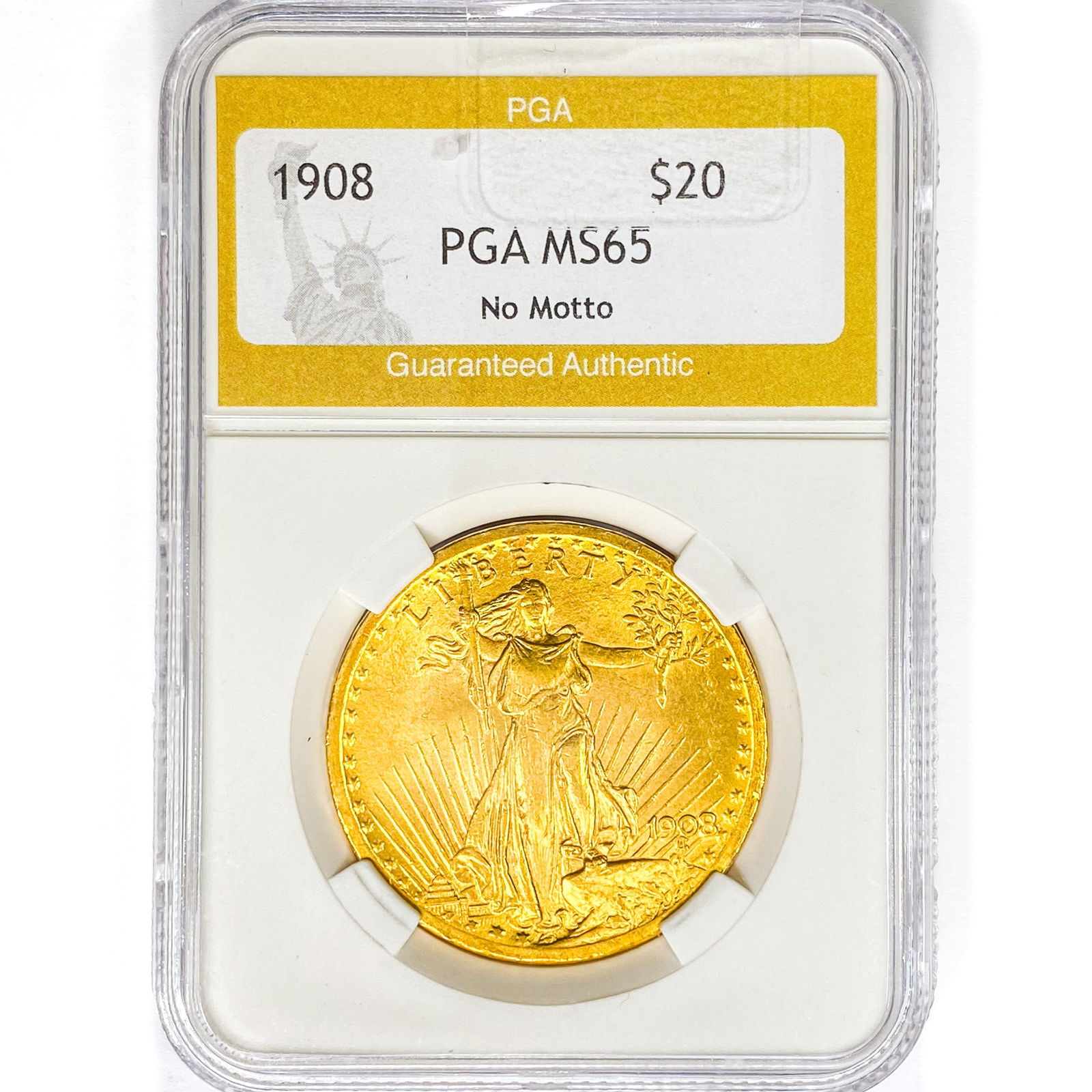 1908 $20 Gold Double Eagle PGA MS65 No Motto (1 of 2)