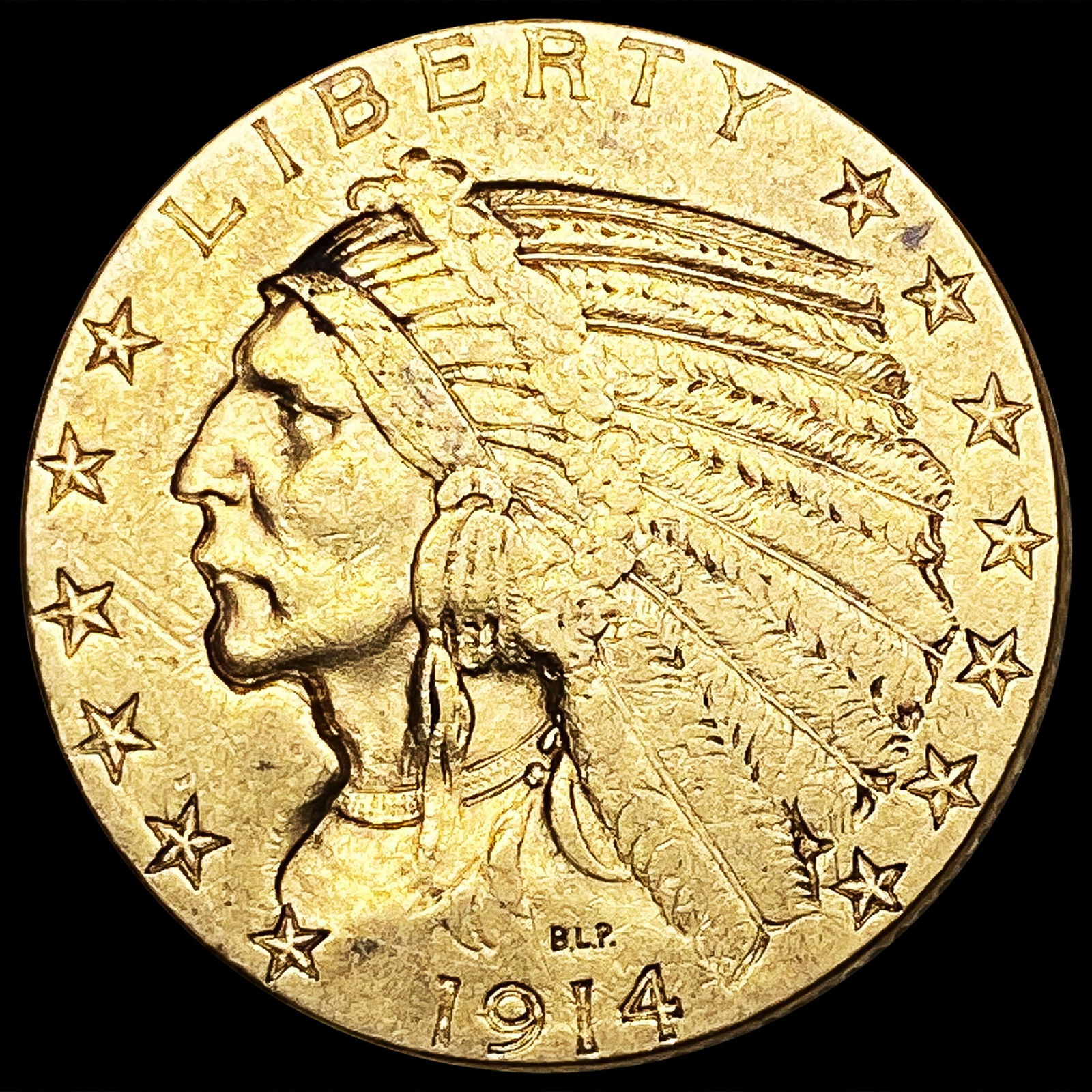 1914-S $5 Gold Half Eagle NEARLY UNCIRCULATED (1 of 2)