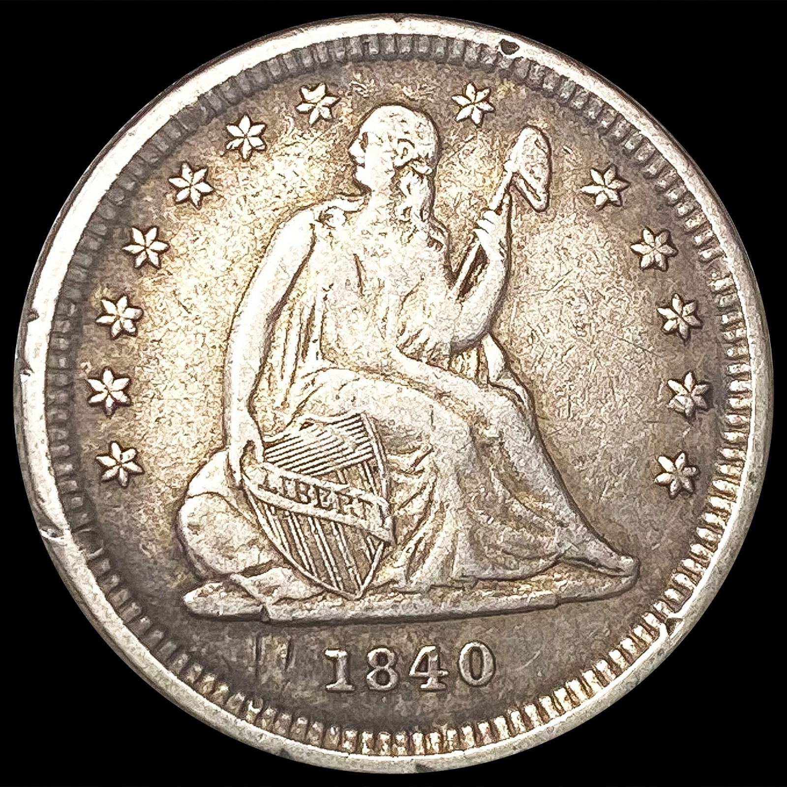 1840-O Seated Liberty Quarter NICELY CIRCULATED (1 of 2)