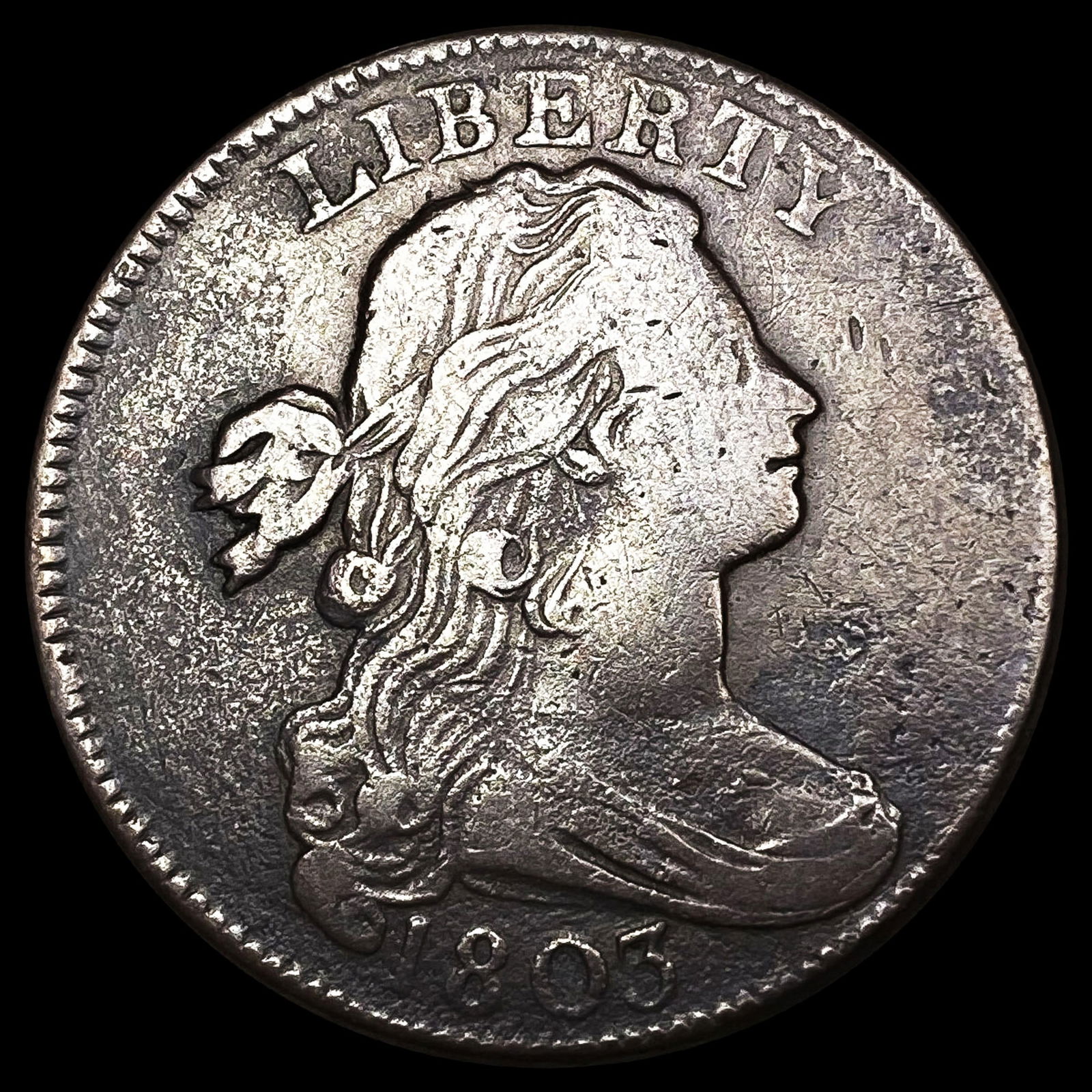 1803 Sm Date & Frac Draped Bust Large Cent NICELY (1 of 2)