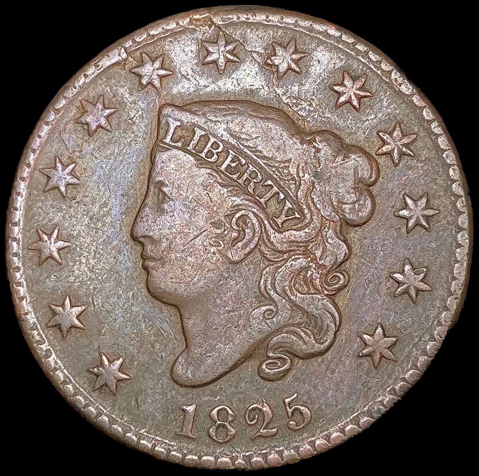 1825 Coronet Head Large Cent NICELY CIRCULATED (1 of 2)