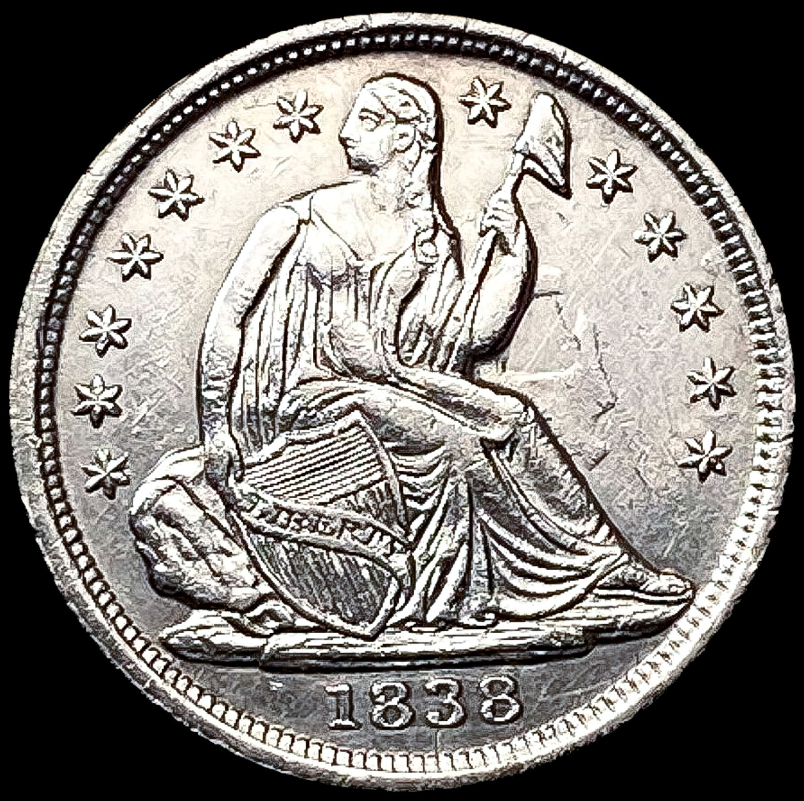 1838 Seated Liberty Half Dime UNCIRCULATED (1 of 2)