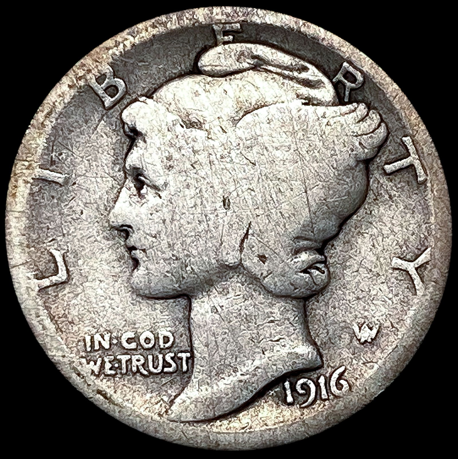 1916-D Mercury Dime NICELY CIRCULATED (1 of 2)