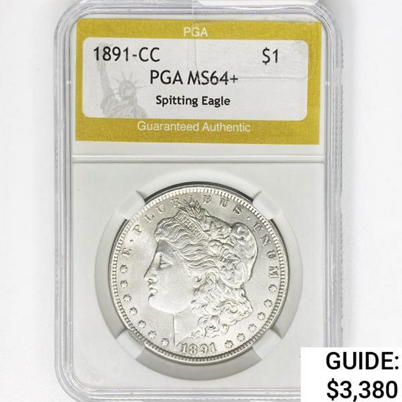 1891-CC Morgan Silver Dollar PGA MS64+ Spit. Eagle (1 of 2)