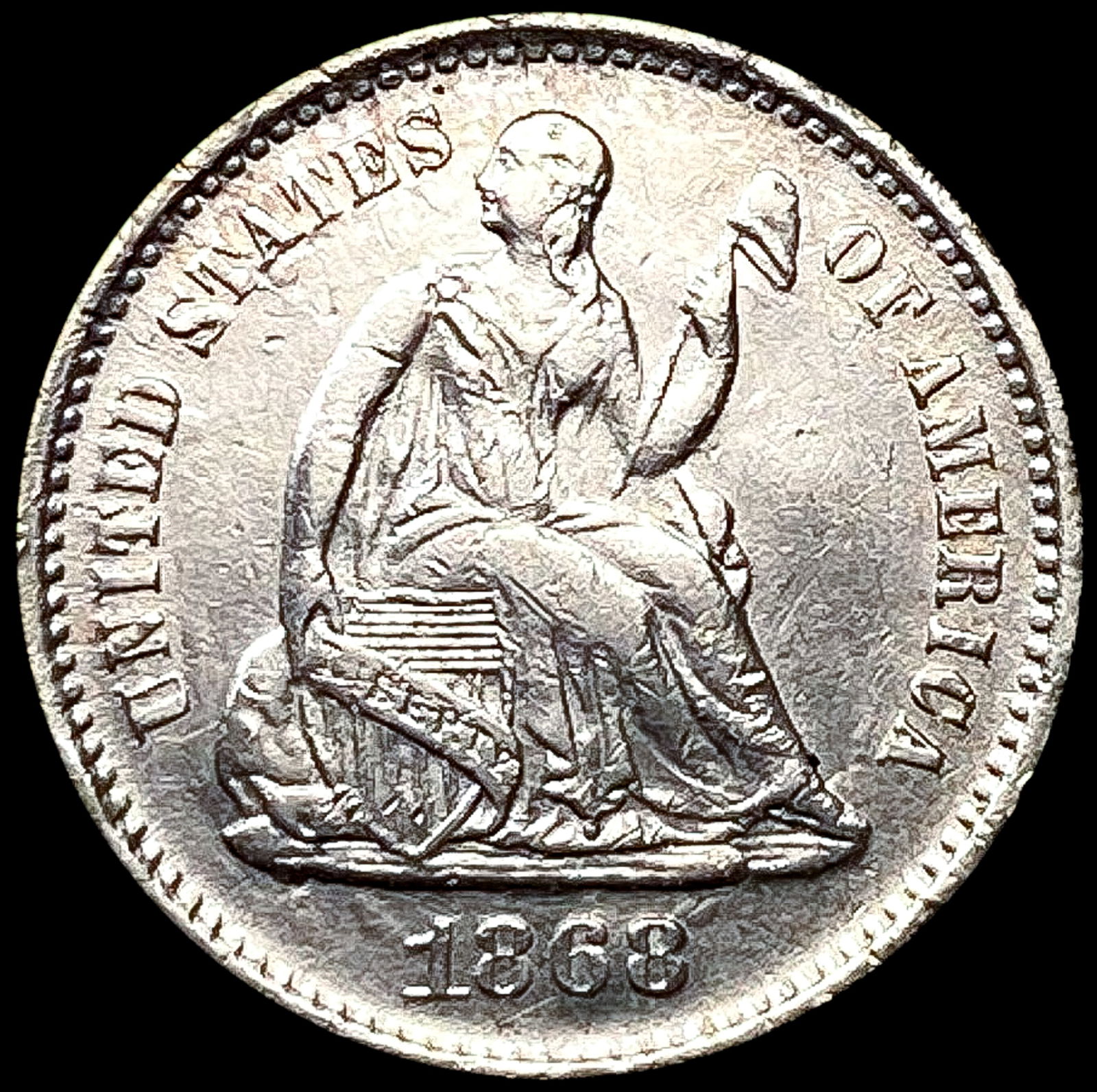 1868-S Seated Liberty Half Dime UNCIRCULATED (1 of 2)