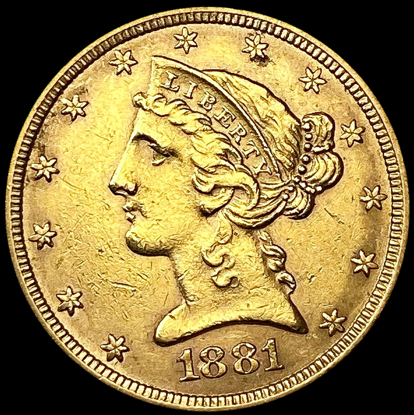 1881 $5 Gold Half Eagle CLOSELY UNCIRCULATED (1 of 2)