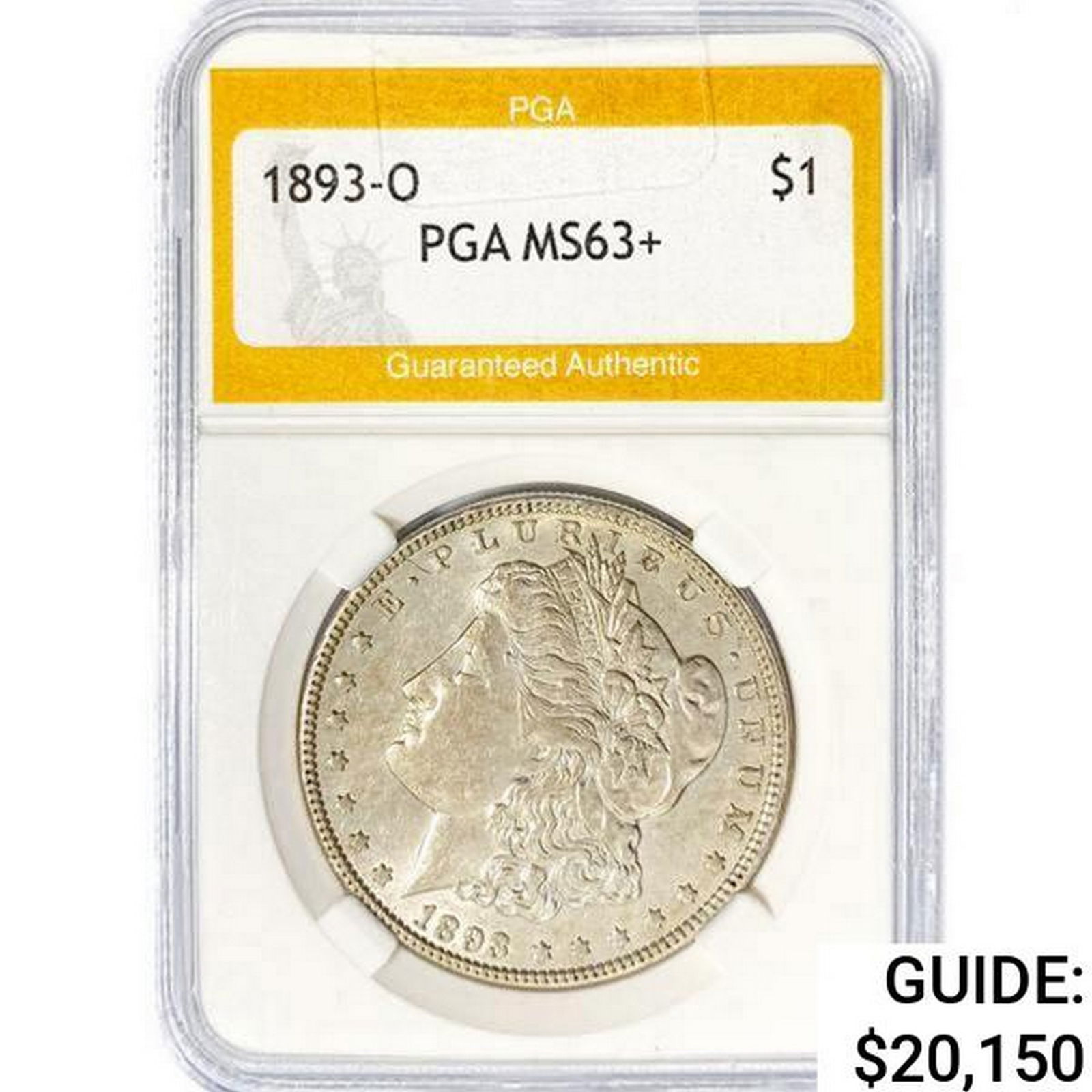 1893-O Morgan Silver Dollar PGA MS63+ (1 of 2)
