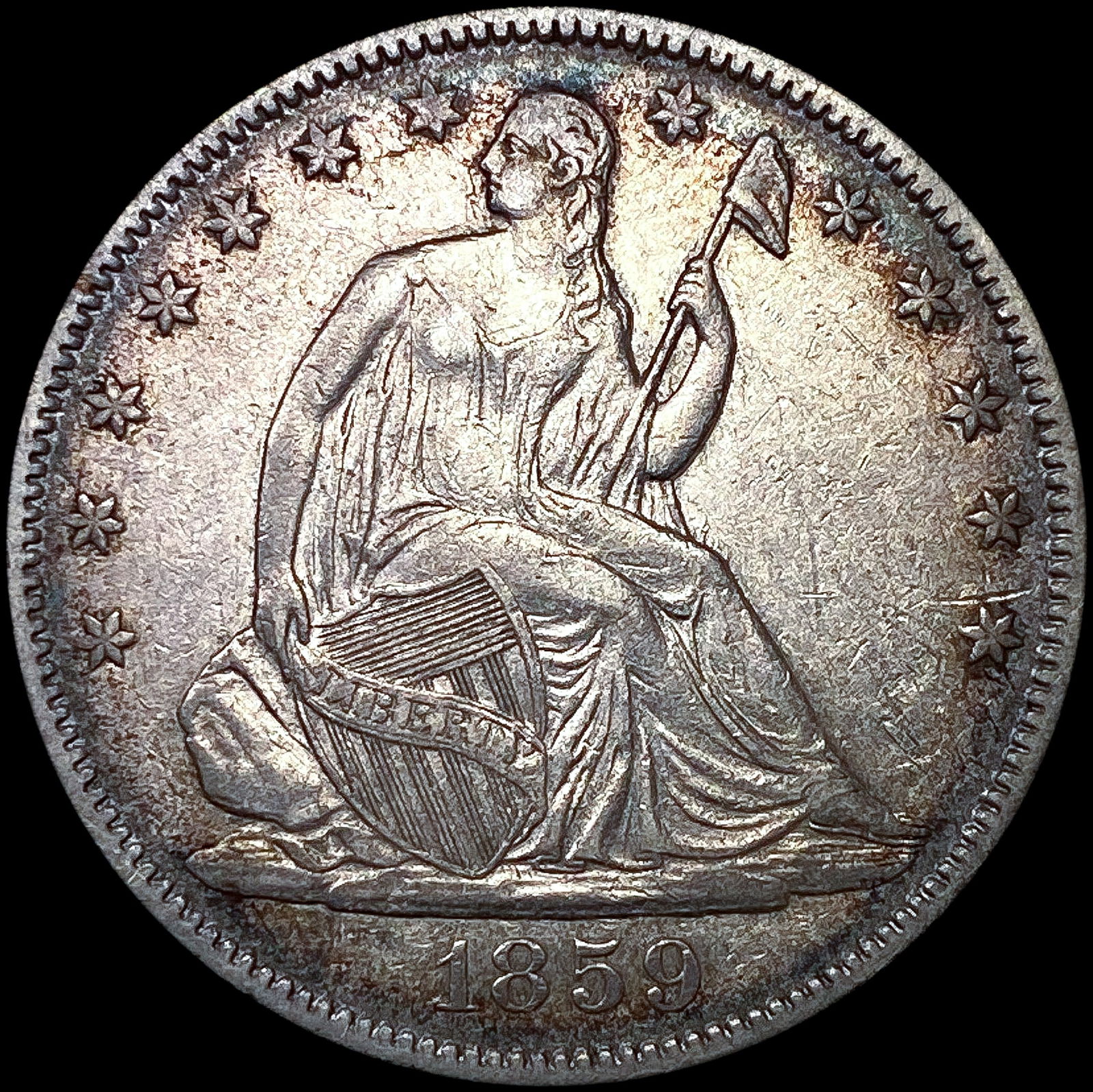 1859 Seated Liberty Half Dollar NEARLY UNCIRCULATE (1 of 2)