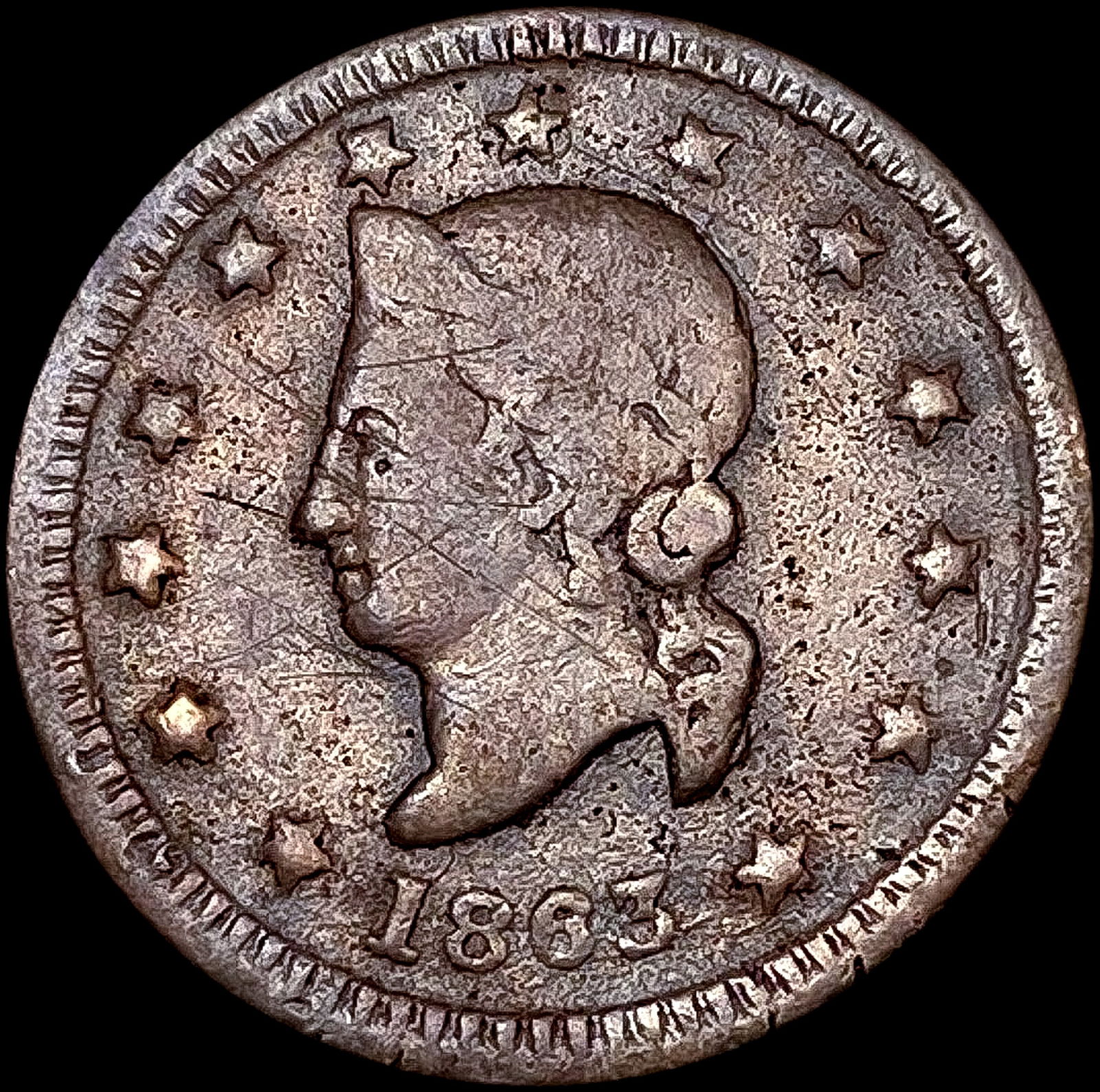 1863 Civil War Token NICELY CIRCULATED (1 of 2)