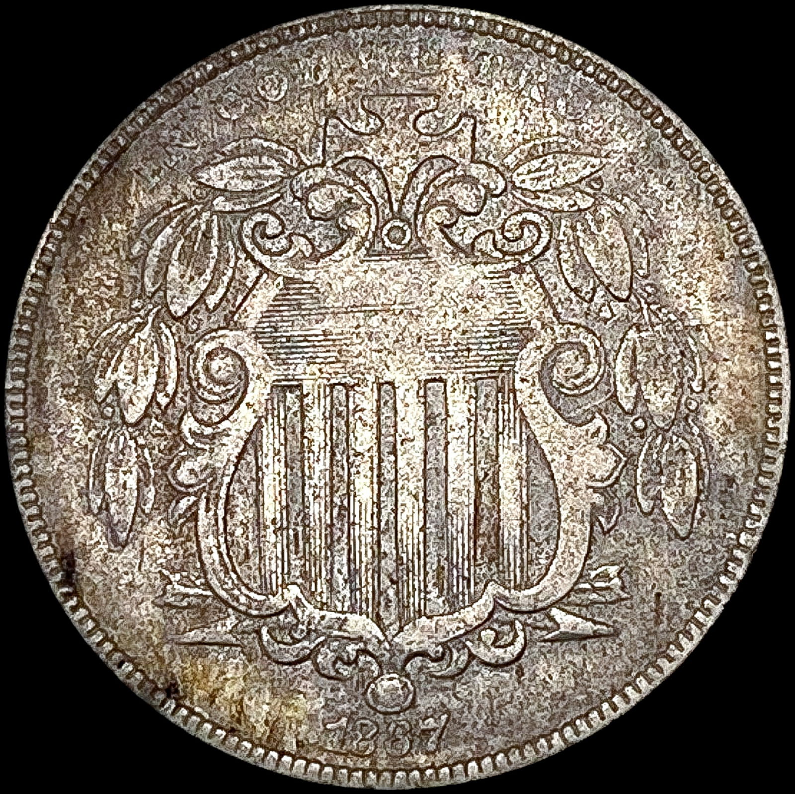 1867 Rays Shield Nickel LIGHTLY CIRCULATED (1 of 2)