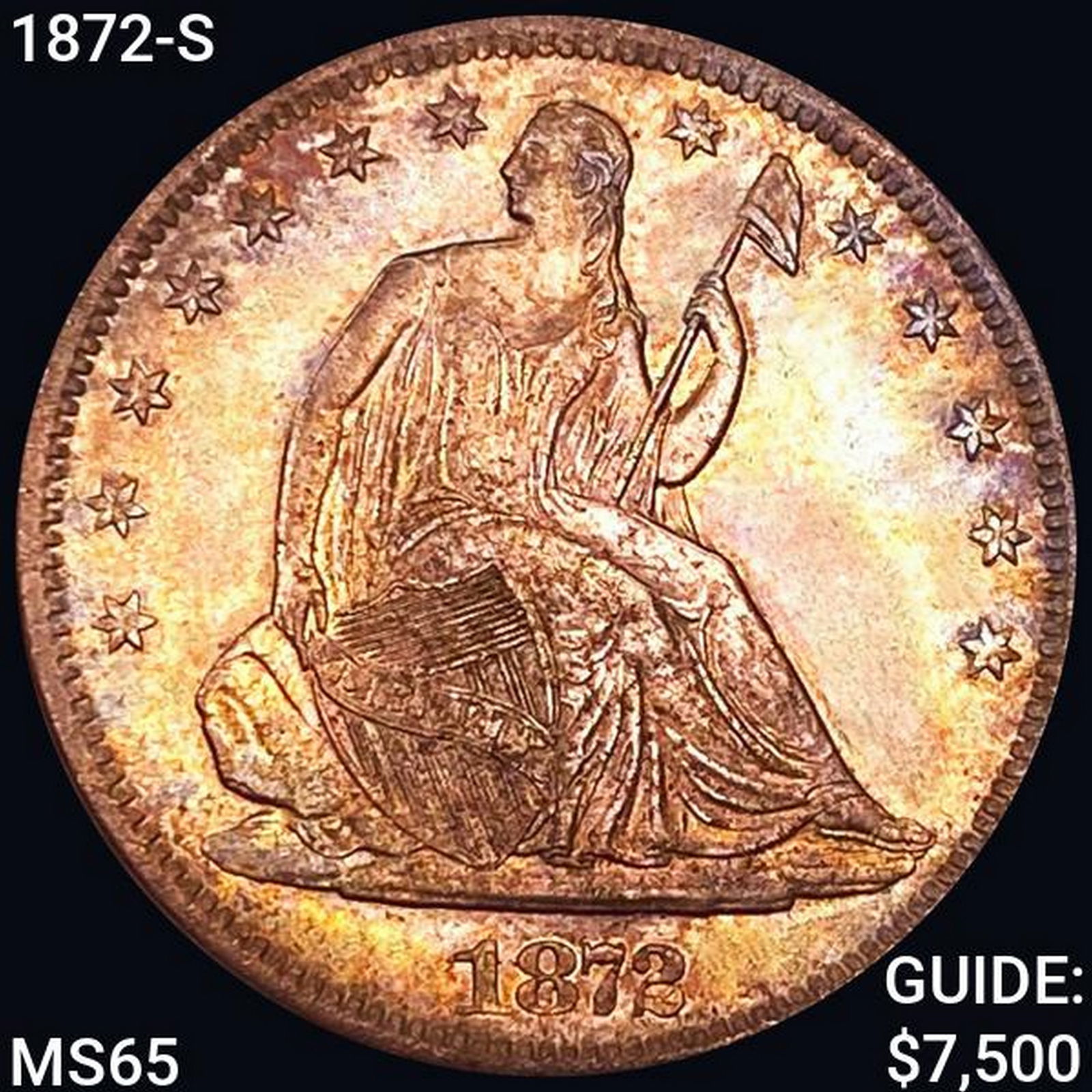 1872-S Seated Liberty Half Dollar UNCIRCULATED (1 of 2)