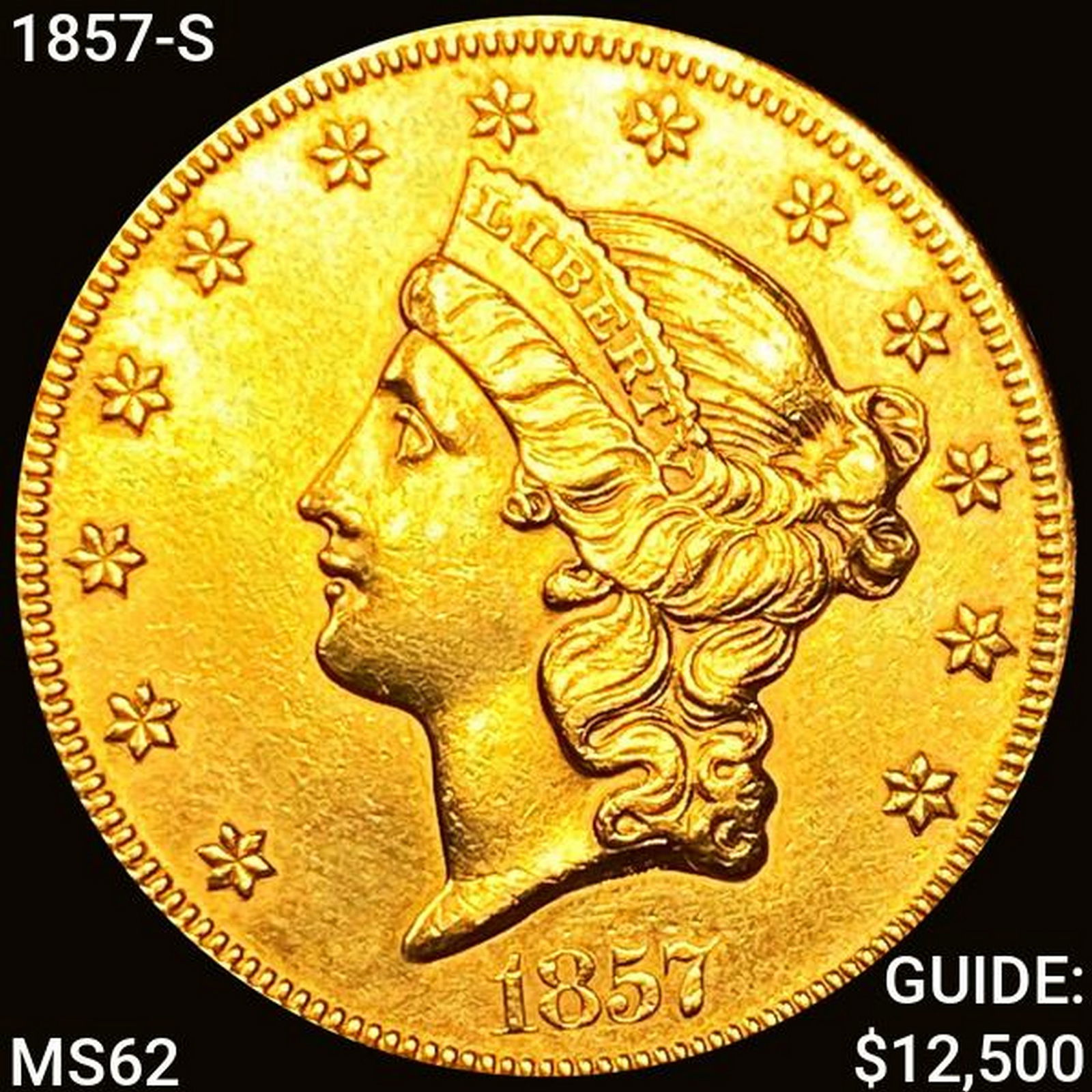 1857-S $20 Gold Double Eagle (1 of 2)