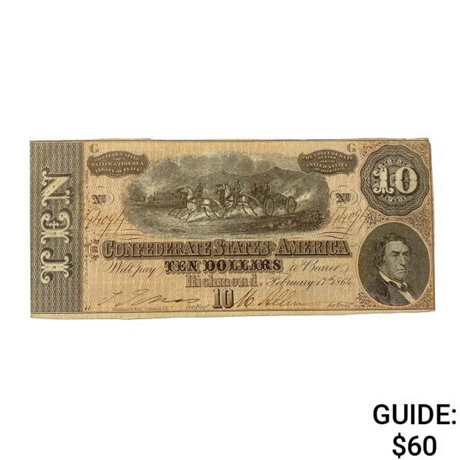 1864 LG Confederate $10 Legal Tender Note (1 of 2)