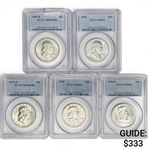 [5] Franklin Silver 50C PCGS MS64 1958-1960 (1 of 2)