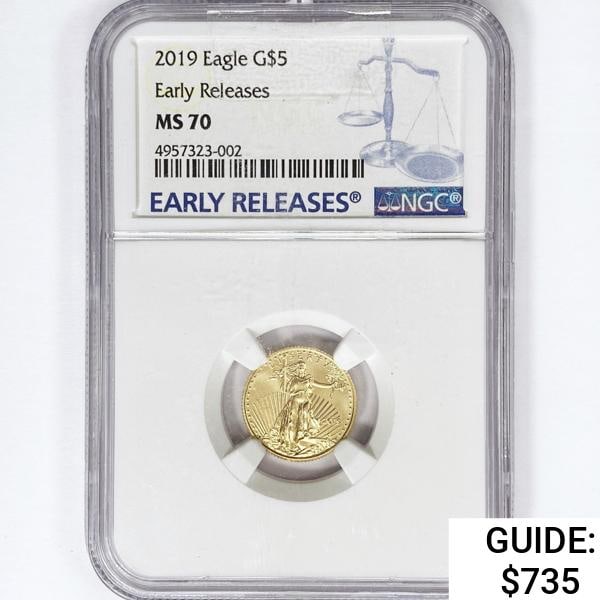 2019 $5 1/10oz American Gold Eagle NGC MS70 (1 of 2)