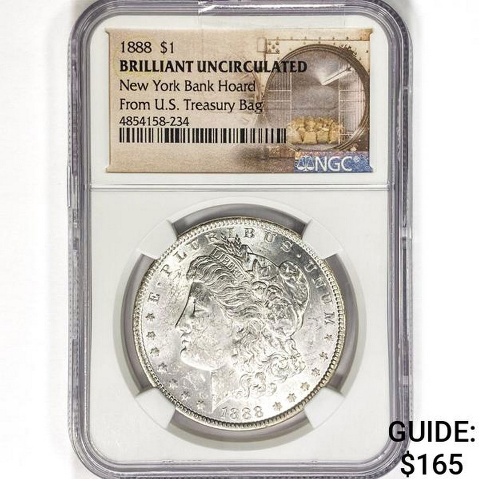 1888 Morgan Silver Dollar NGC BU NY Bank Hoard (1 of 2)