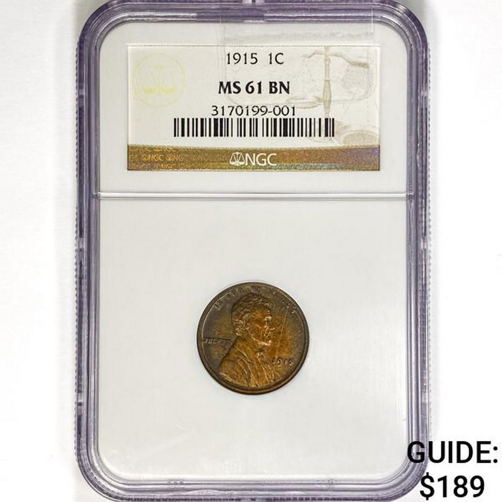 1915 Wheat Cent NGC MS61 BN (1 of 2)