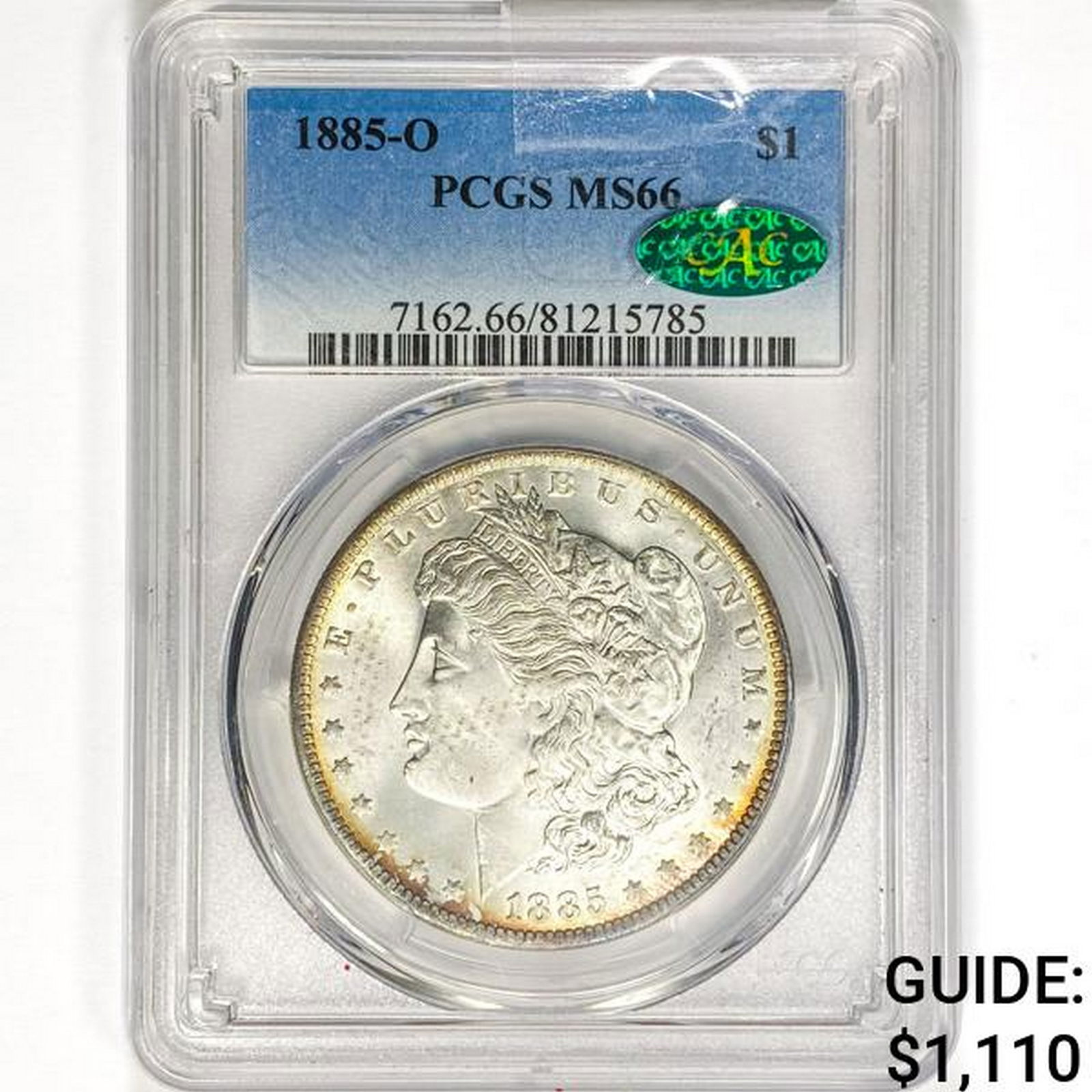 1885-O CAC Morgan Silver Dollar PCGS MS66 (1 of 2)