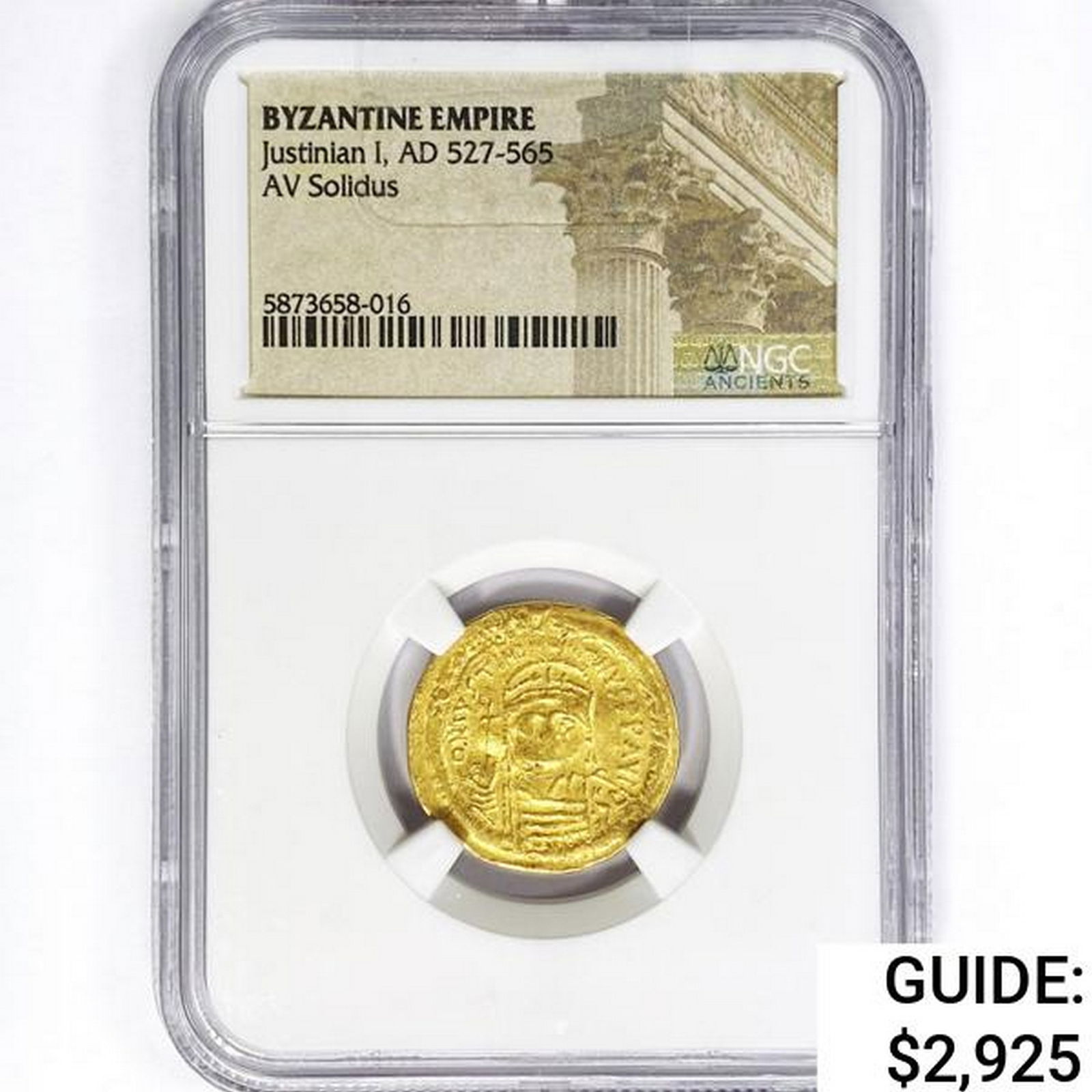 AD 527-565 Byzantine Empire AV Solidus NGC (1 of 2)