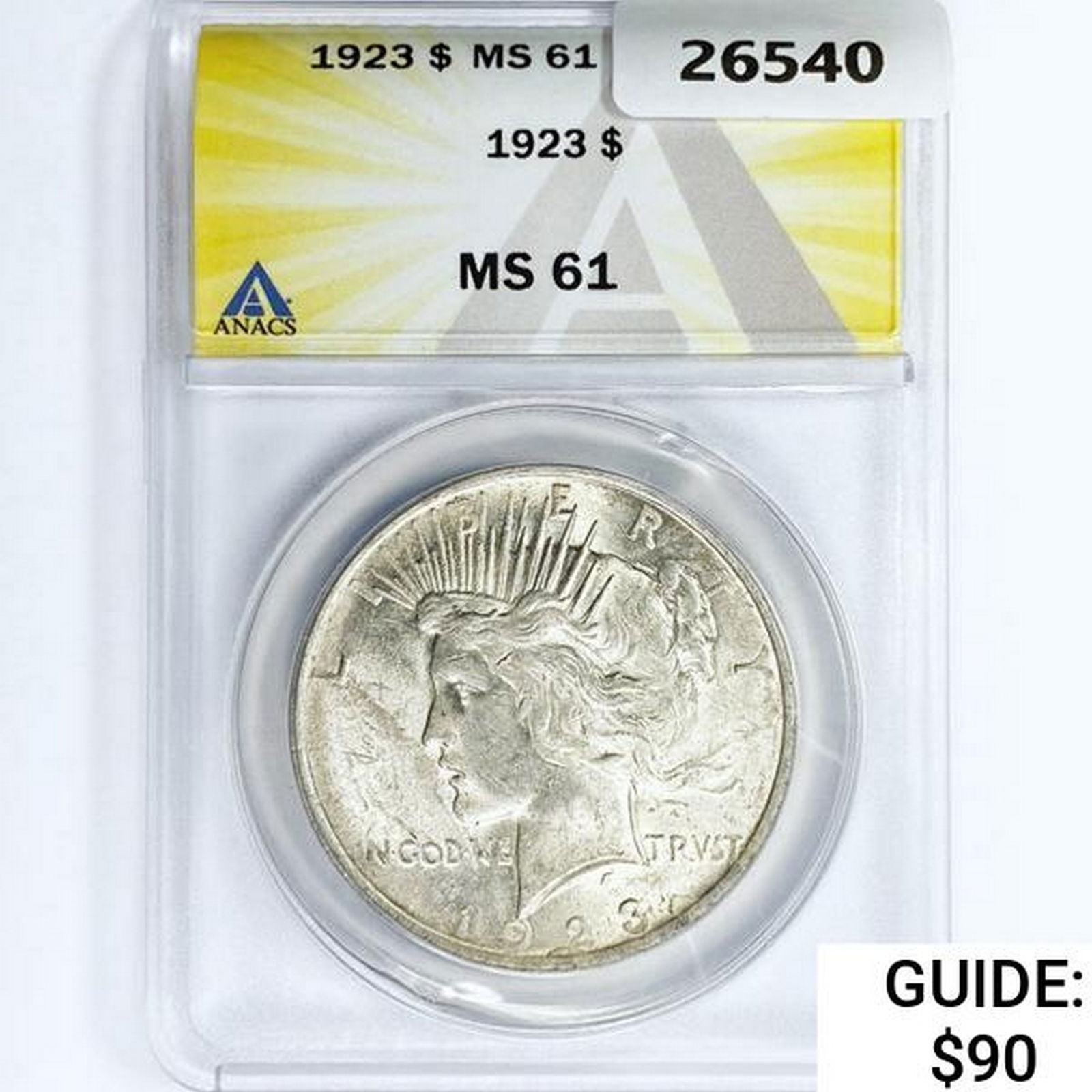 1923 Silver Peace Dollar ANACS MS61 (1 of 2)
