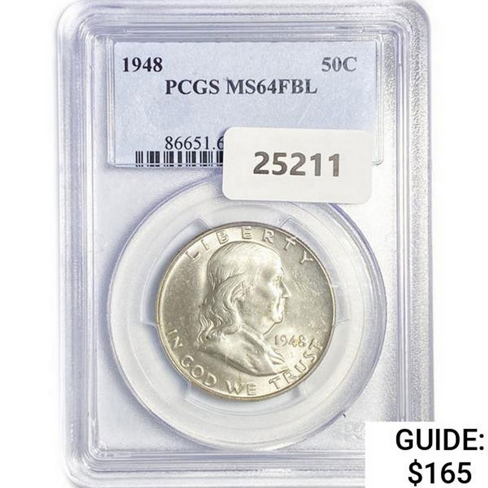 1948 Franklin Half Dollar PCGS MS64 FBL (1 of 2)