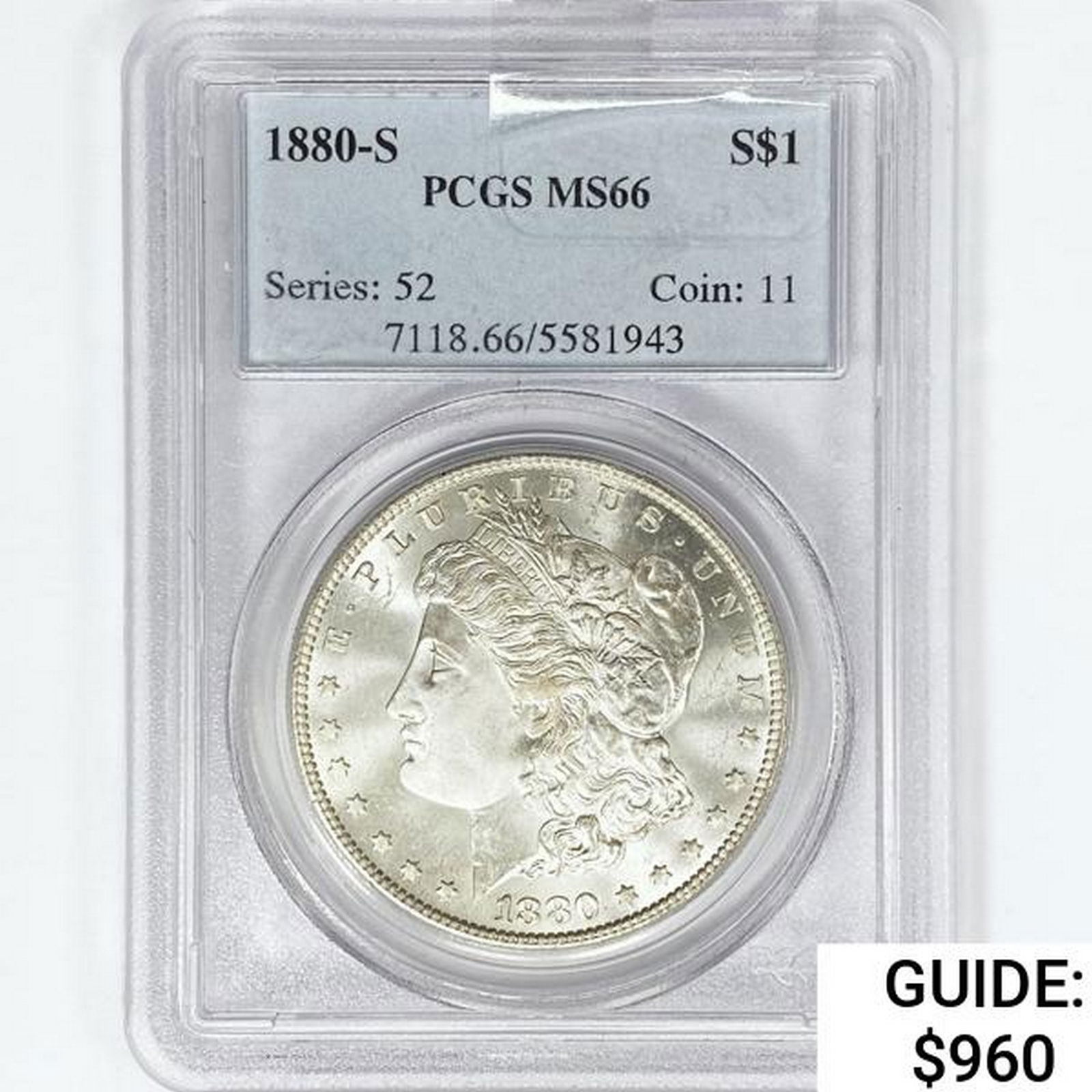 1880-S Morgan Silver Dollar PCGS MS66 (1 of 2)