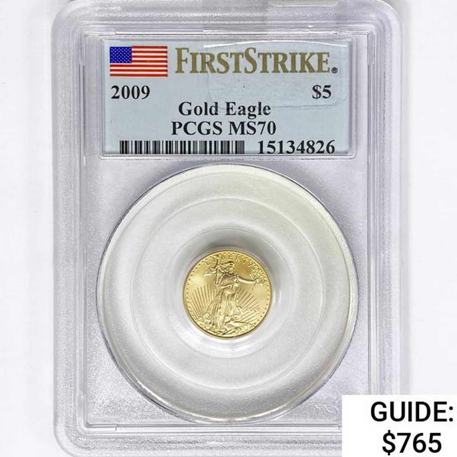 2009 $5 1/10oz American Gold Eagle PCGS MS70 (1 of 2)