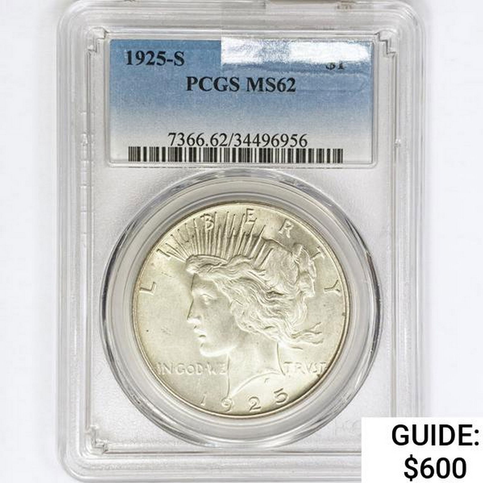 1925-S Silver Peace Dollar PCGS MS62 (1 of 2)