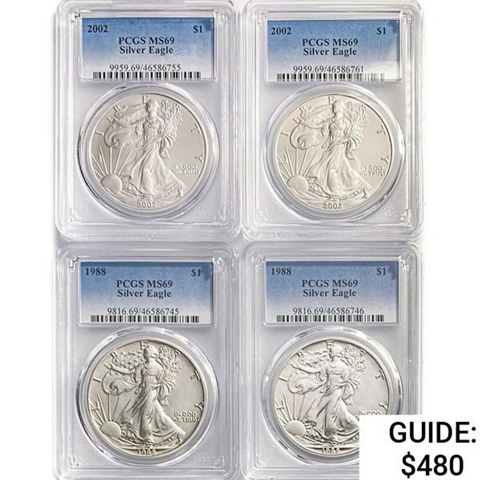 2002 [2], 1988 [2] ASE PCGS MS69 (1 of 2)