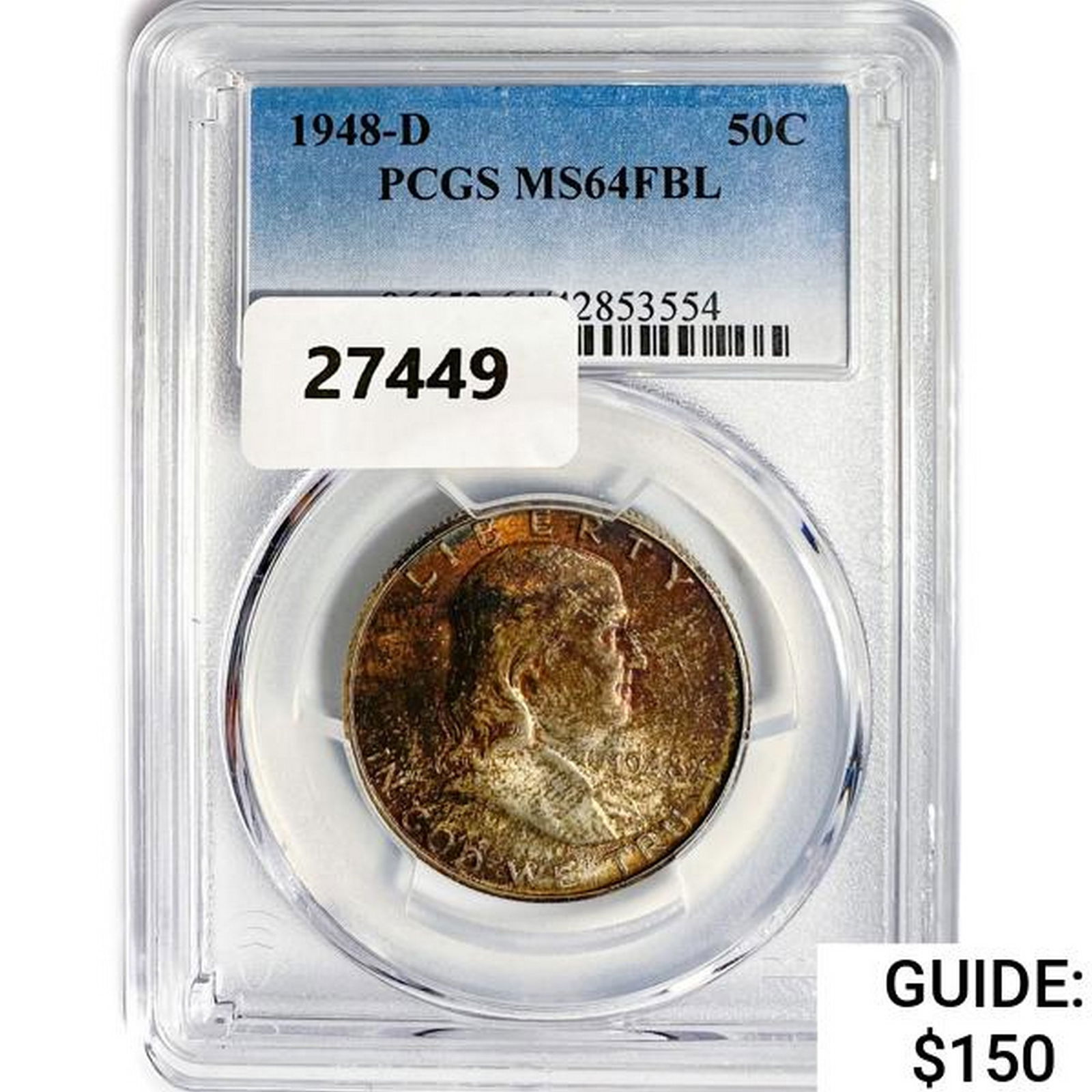 1948-D Franklin Half Dollar PCGS MS64 FBL (1 of 2)