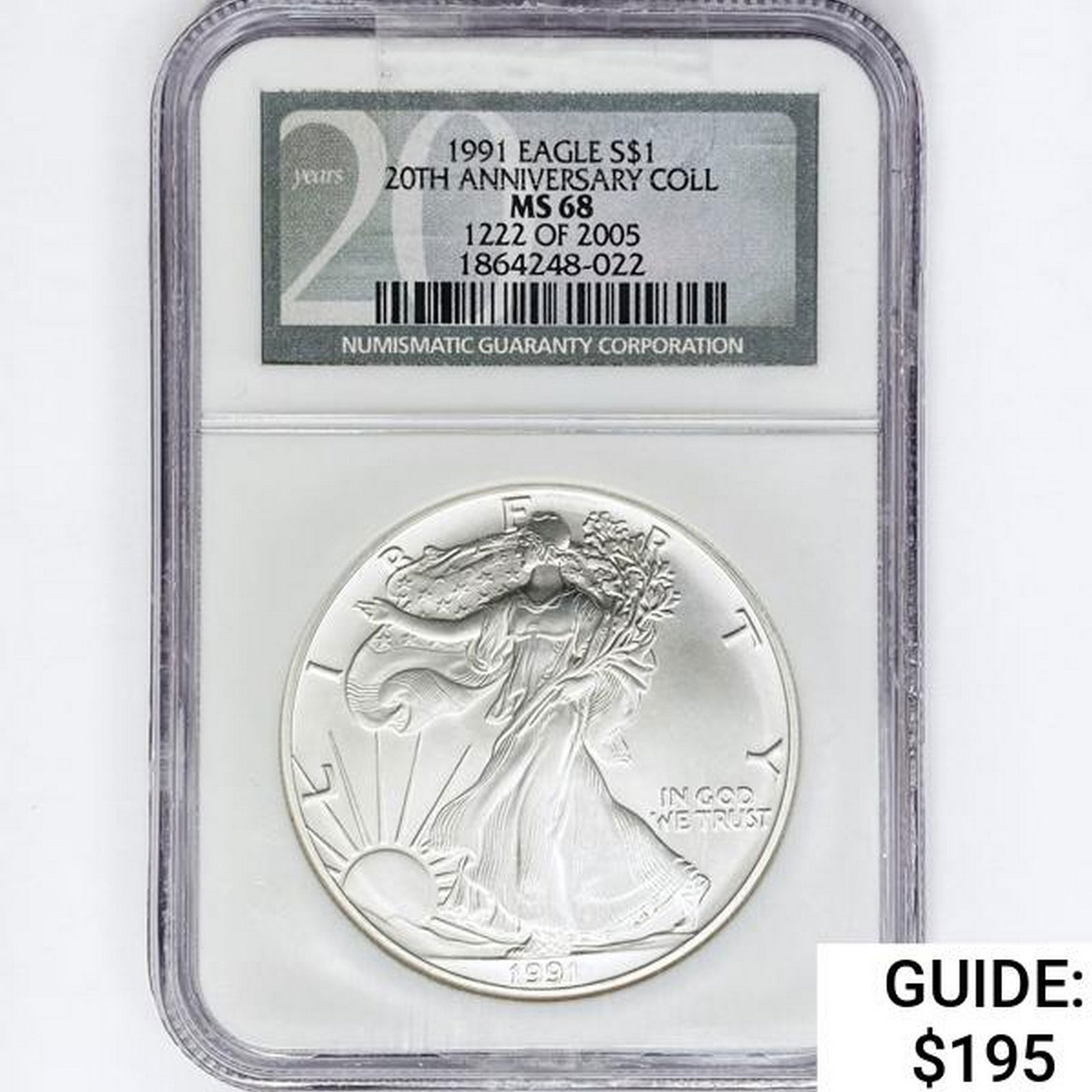 1991 American Silver Eagle NGC MS68 20th Ann (1 of 2)