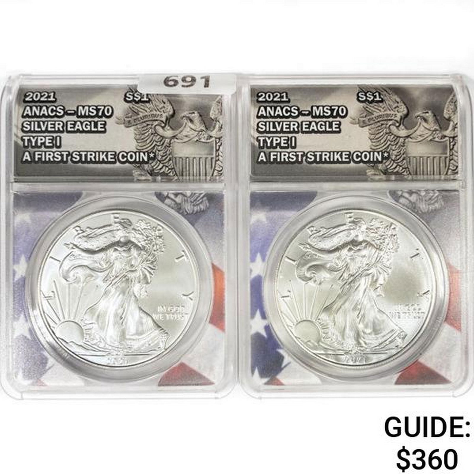 [2] 2021 American 1oz Silver Eagle ANACS MS70 1st (1 of 2)