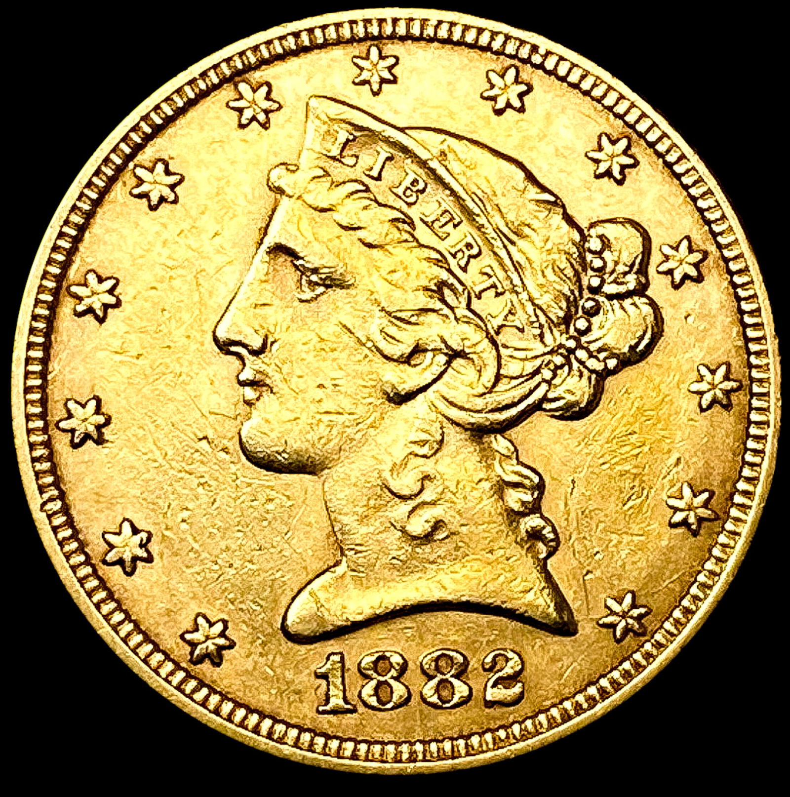 1882 $5 Gold Half Eagle CLOSELY UNCIRCULATED (1 of 2)