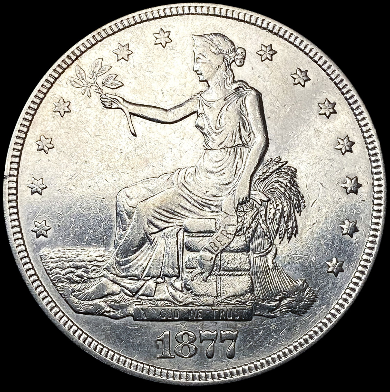 1877 Silver Trade Dollar CLOSELY UNCIRCULATED (1 of 2)