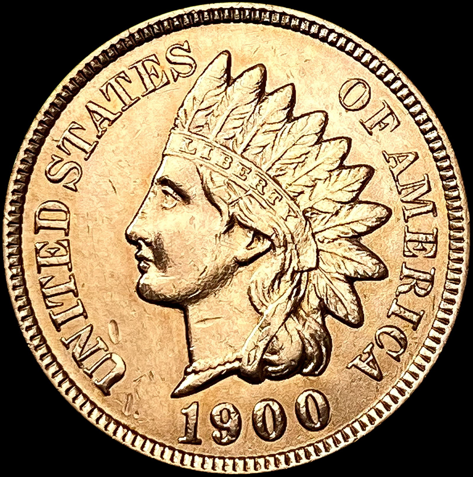 1900 RED Indian Head Cent GEM BU (1 of 2)