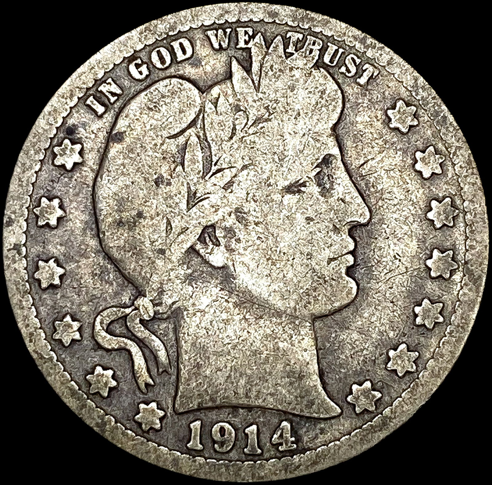 1914-S Barber Quarter NICELY CIRCULATED (1 of 2)