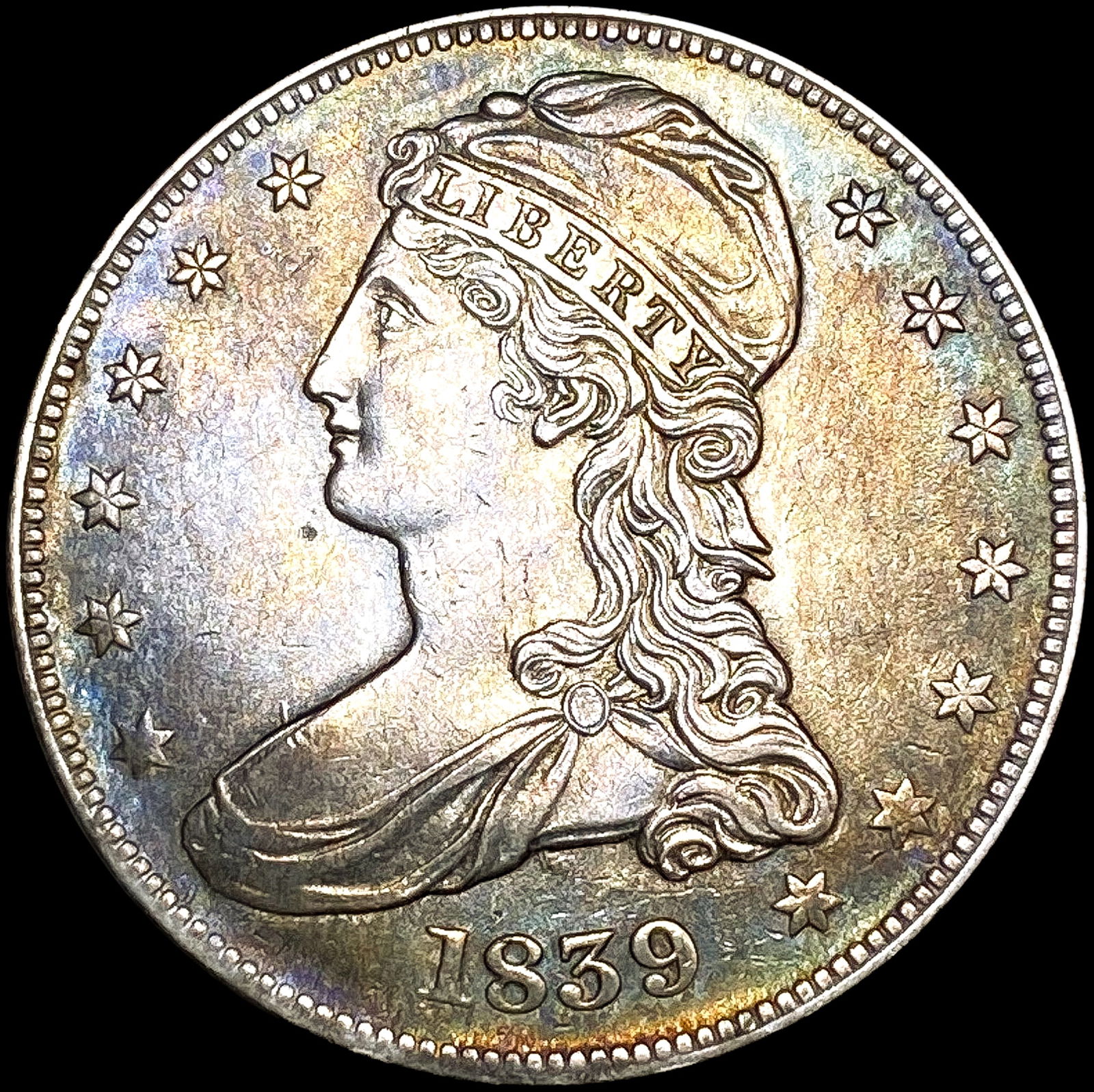 1839 Capped Bust Half Dollar CLOSELY UNCIRCULATED (1 of 2)