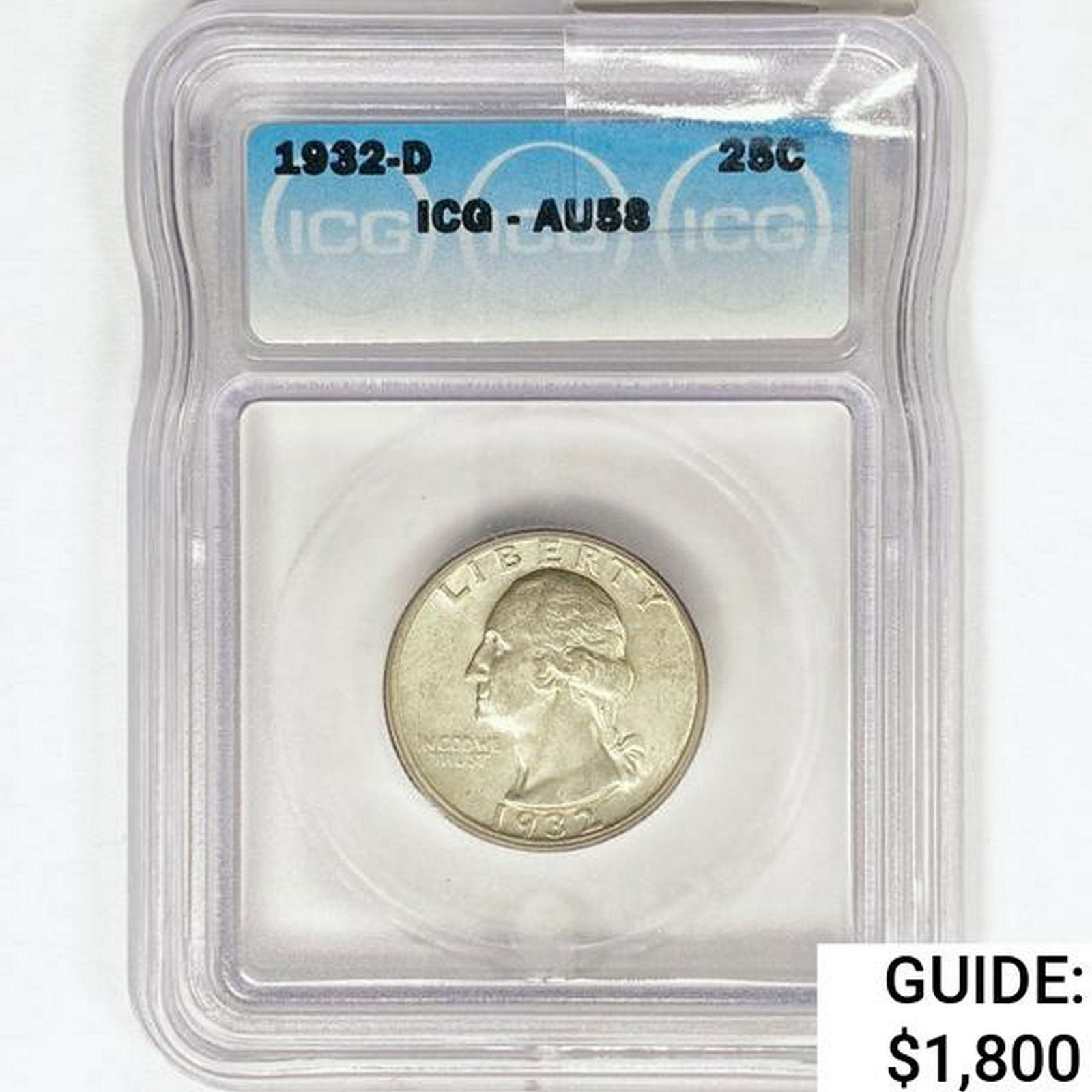 1932-D Washington Silver Quarter ICG AU58 (1 of 2)