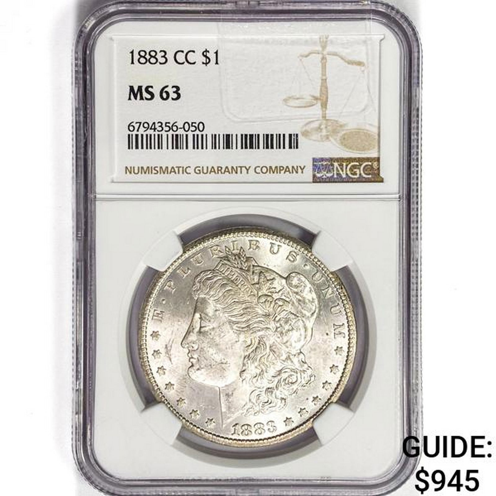 1883-CC Morgan Silver Dollar NGC MS63 (1 of 2)