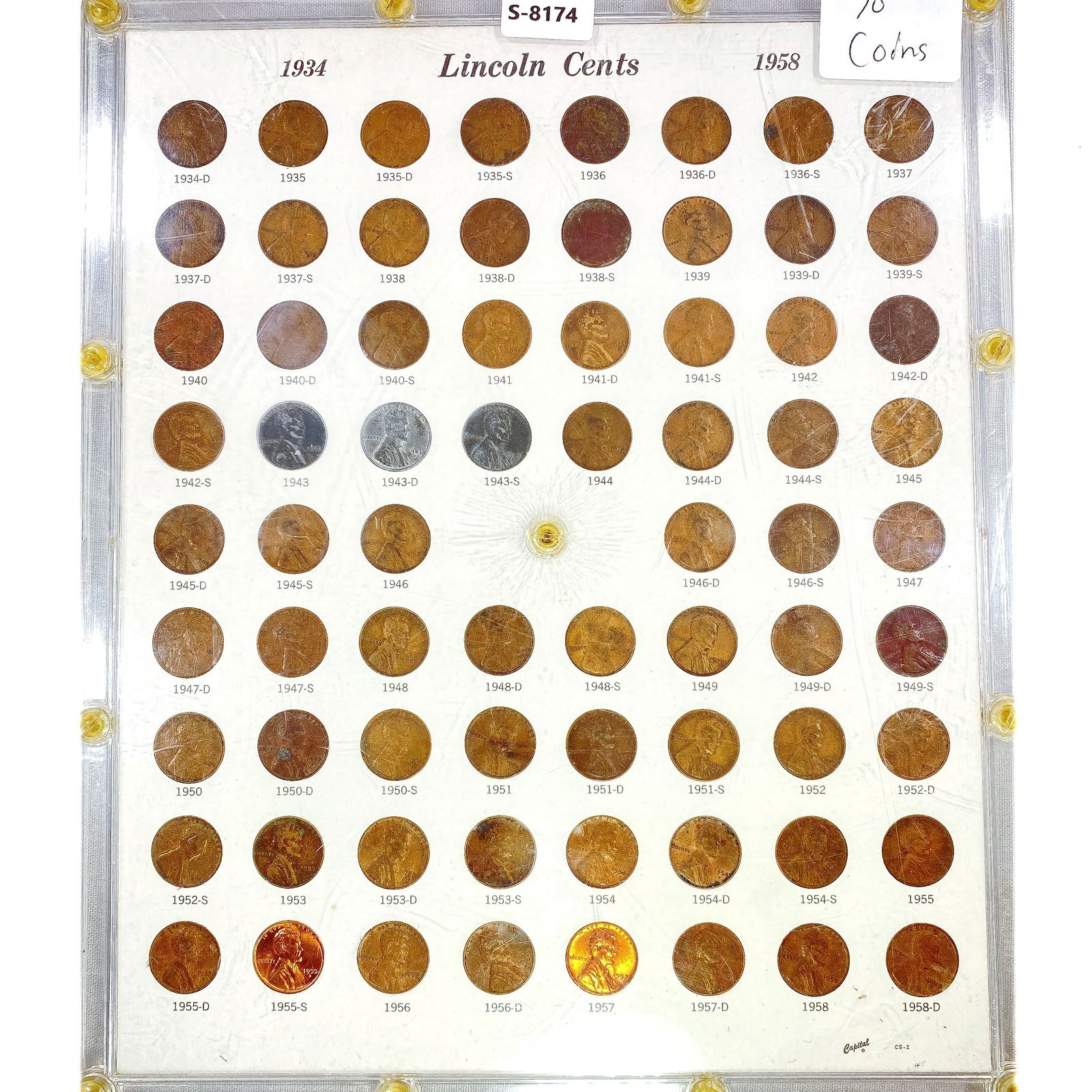 1934-1958 Lincoln Cents (70 Coins) (1 of 2)