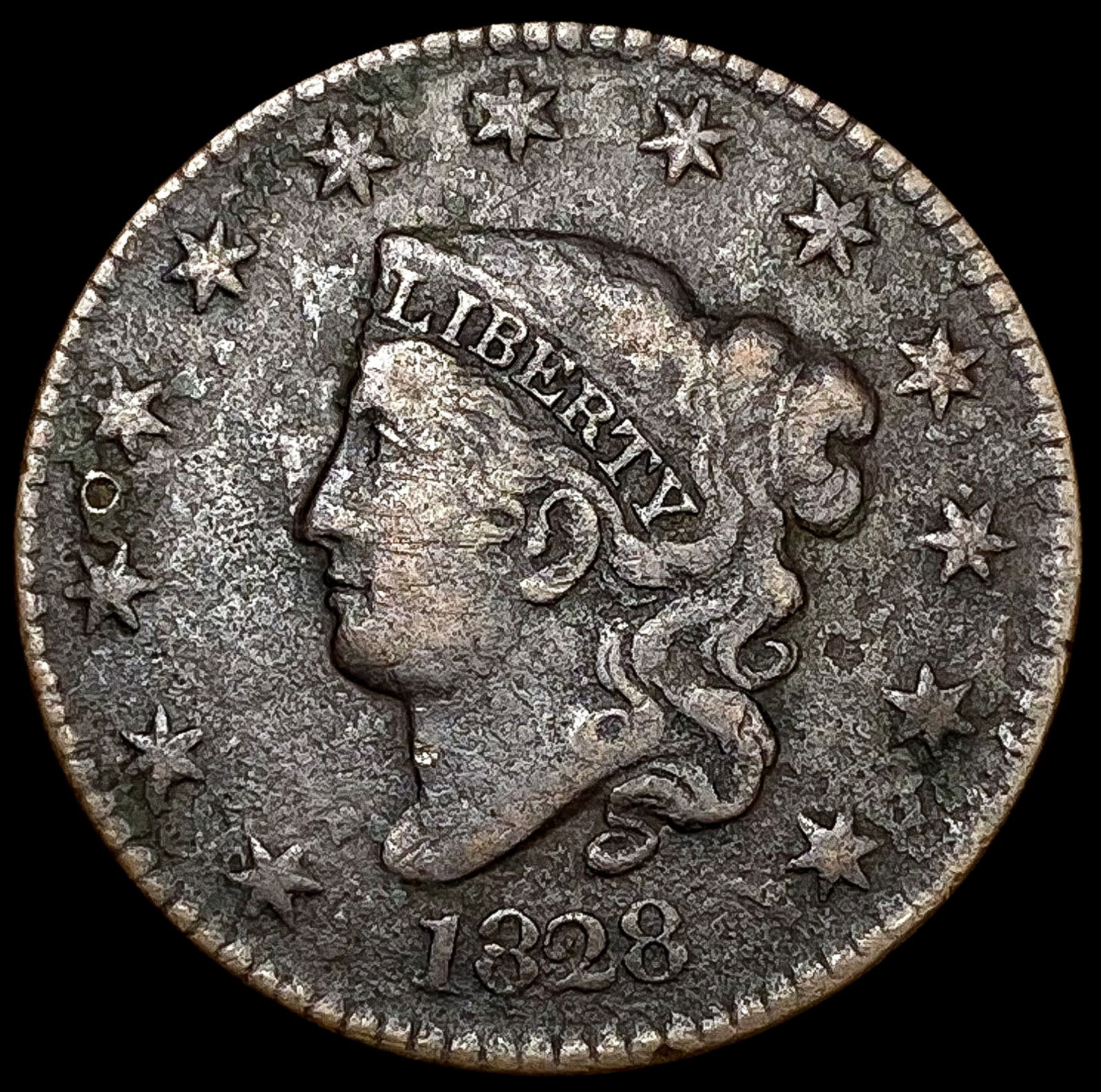 1828 Coronet Head Large Cent NICELY CIRCULATED (1 of 2)