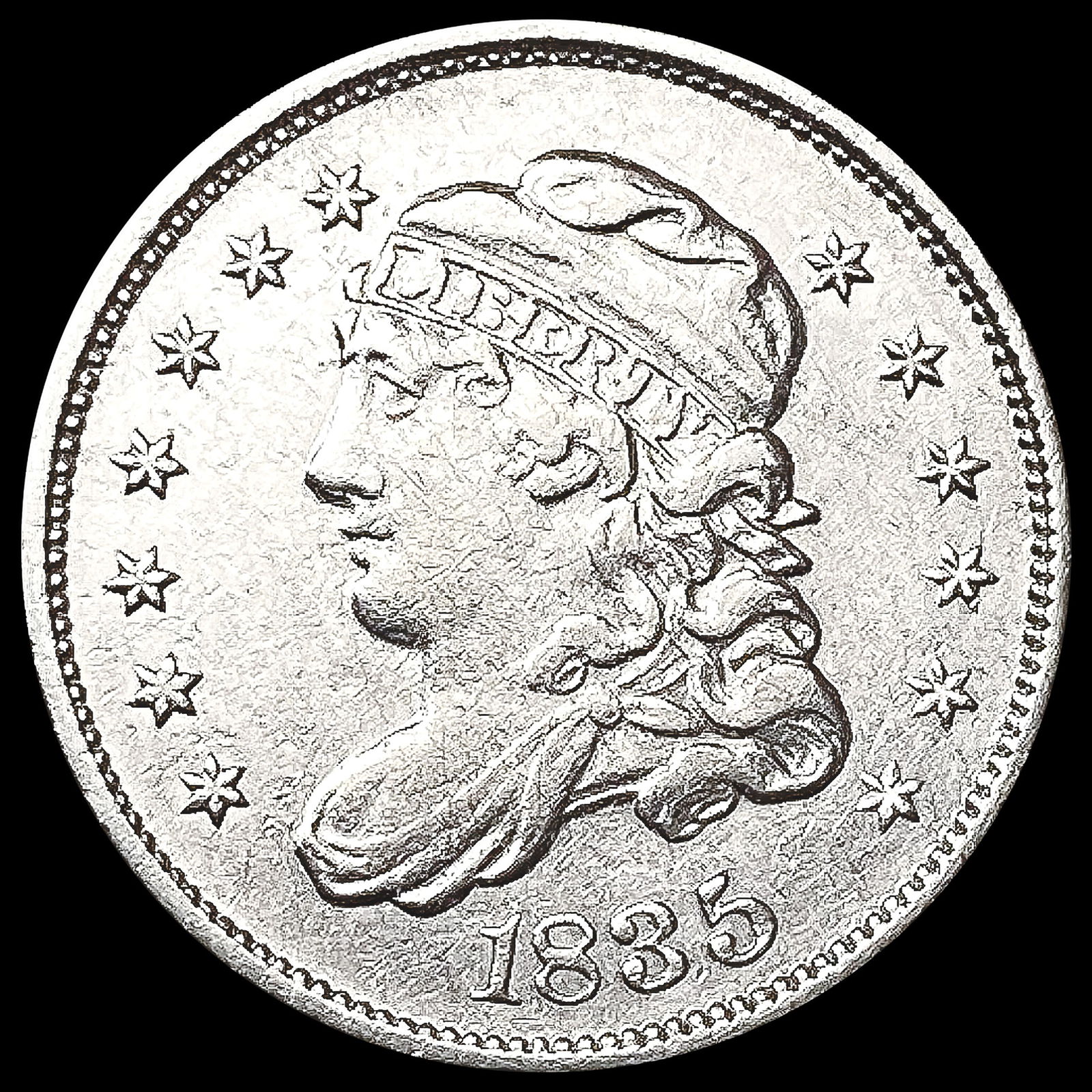 1835 Capped Bust Half Dime NEARLY UNCIRCULATED (1 of 2)