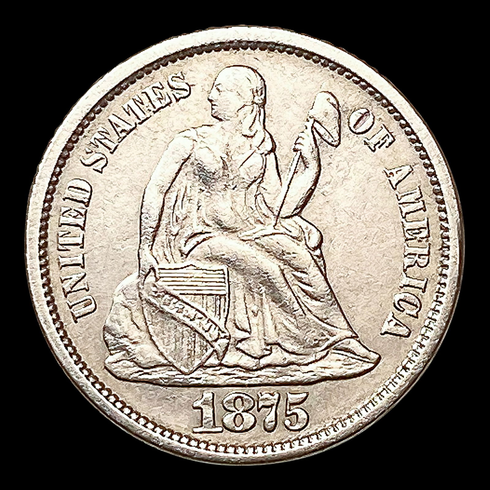 1875-S Seated Liberty Dime CLOSELY UNCIRCULATED (1 of 2)