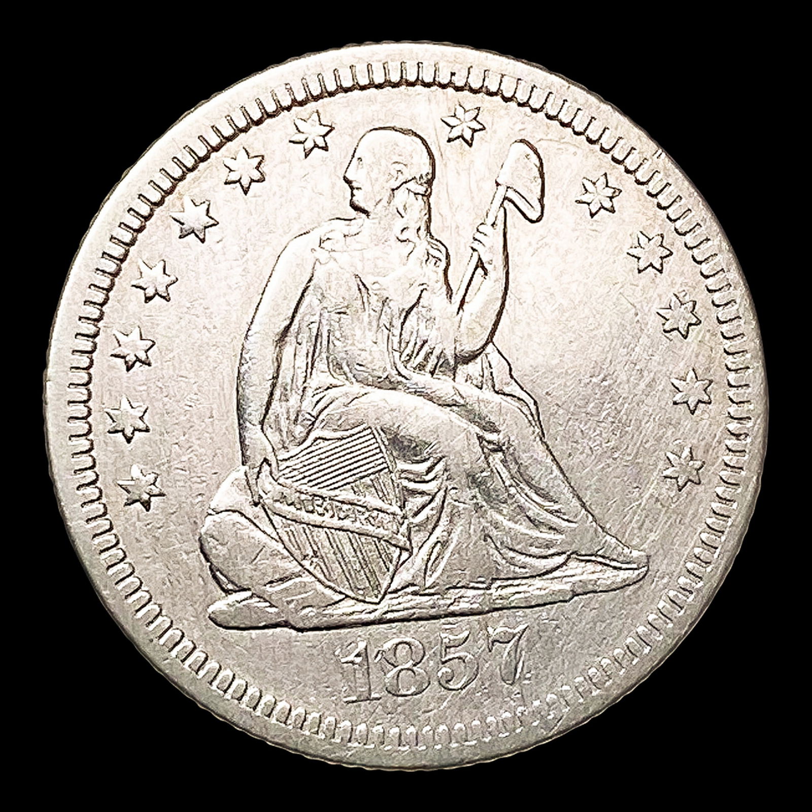 1857 Seated Liberty Quarter CLOSELY UNCIRCULATED (1 of 2)