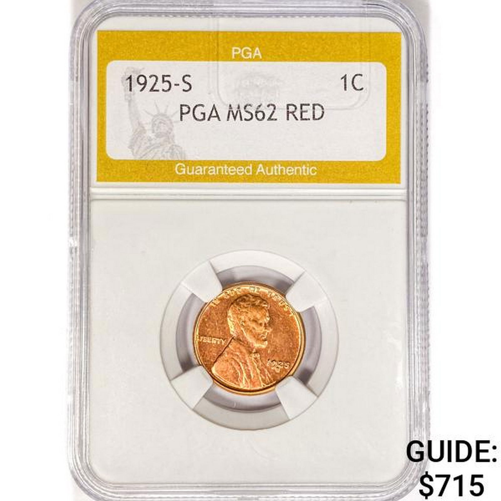 1925-S Wheat Cent PGA MS62 RED (1 of 2)