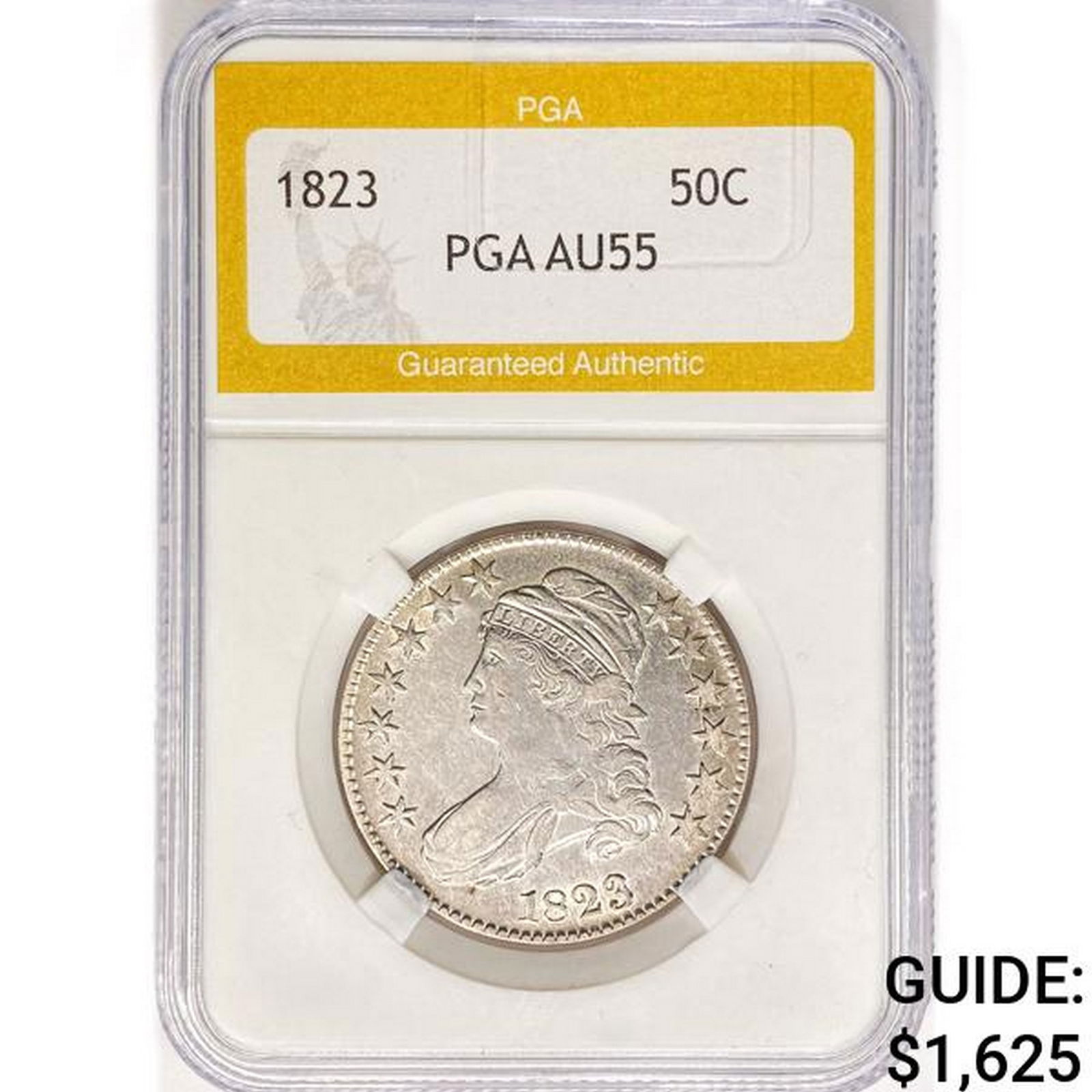 1823 Capped Bust Half Dollar PGA AU55 (1 of 2)