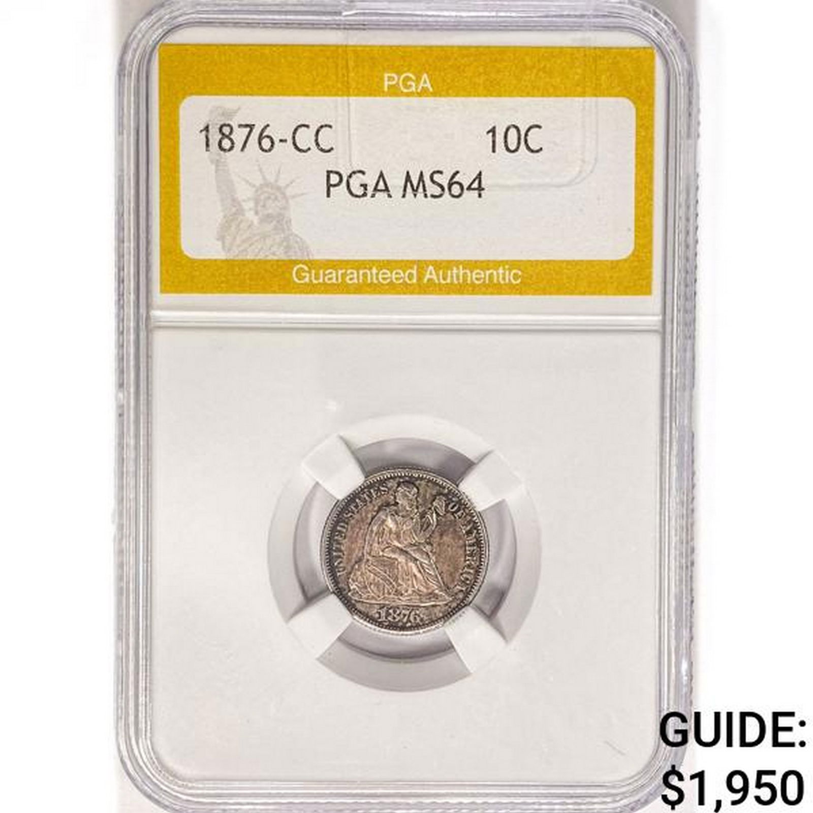1876-CC Seated Liberty Dime PGA MS64 (1 of 2)