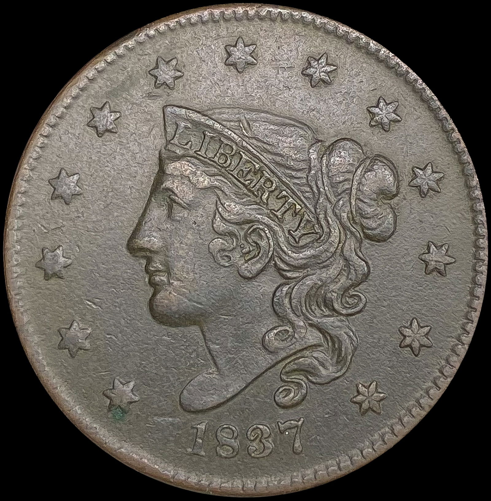 1837 Med Ltrs Braided Hair Large Cent CHOICE AU (1 of 2)